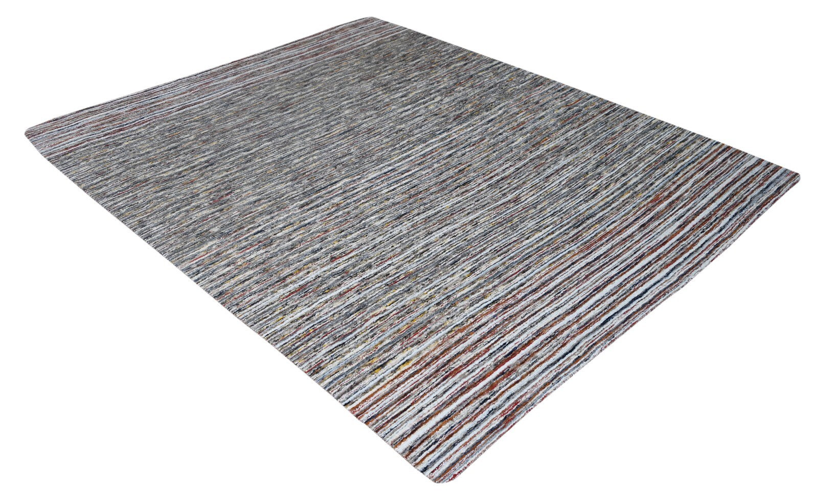 Handgewebter Teppich 250x300 Multi-Grau Glanzoptik Wolle  Wohnzimmer SH248