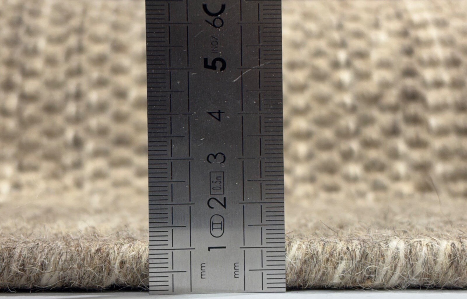 Kilim Dhurry Teppich 60x90cm Handgefertigt 100% Wolle Beige Naturfarbe D101