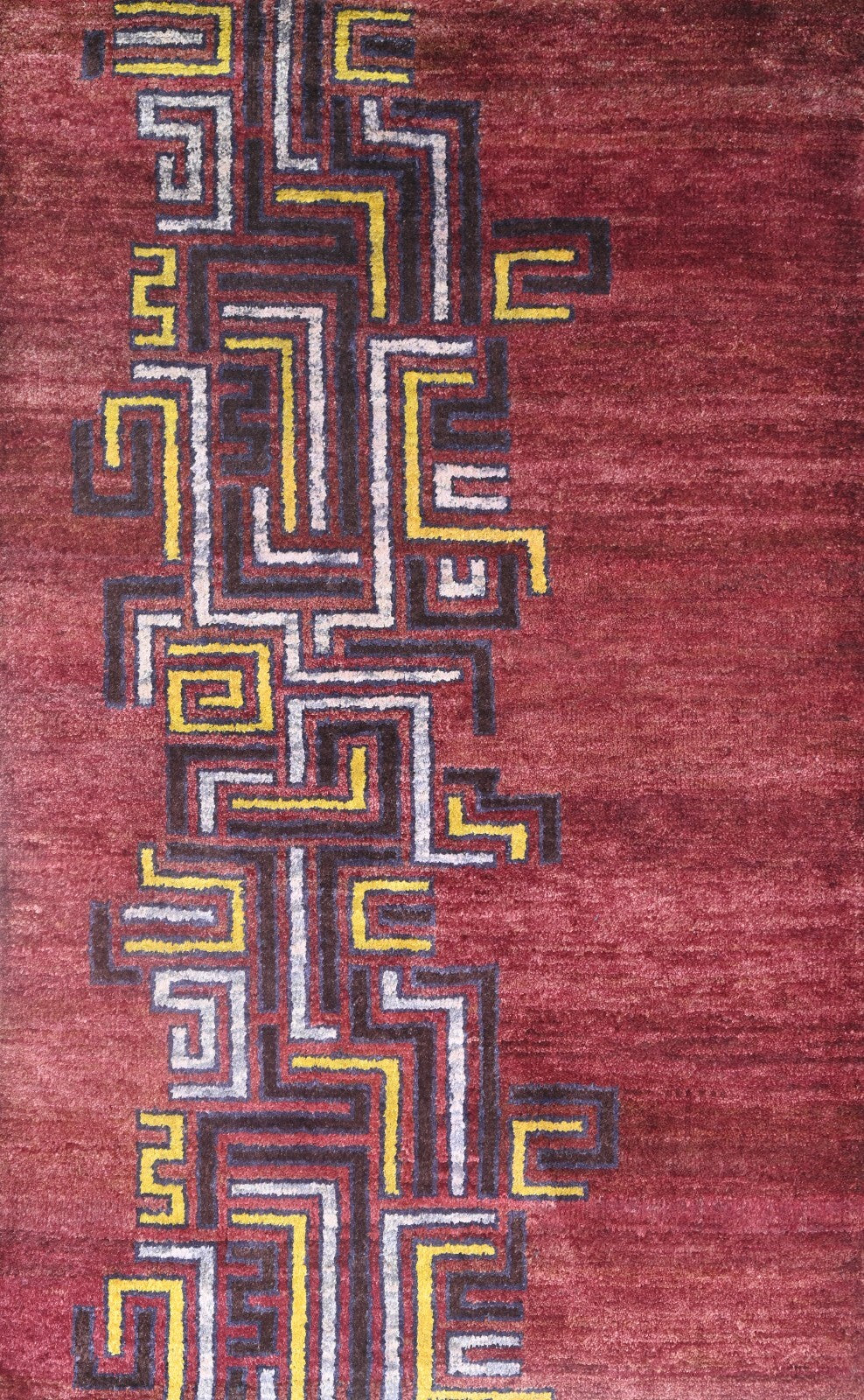 Modernes Handgeknüpfter Wolle 150x240 Vintage Rot Wohnzimmer Teppich SH164