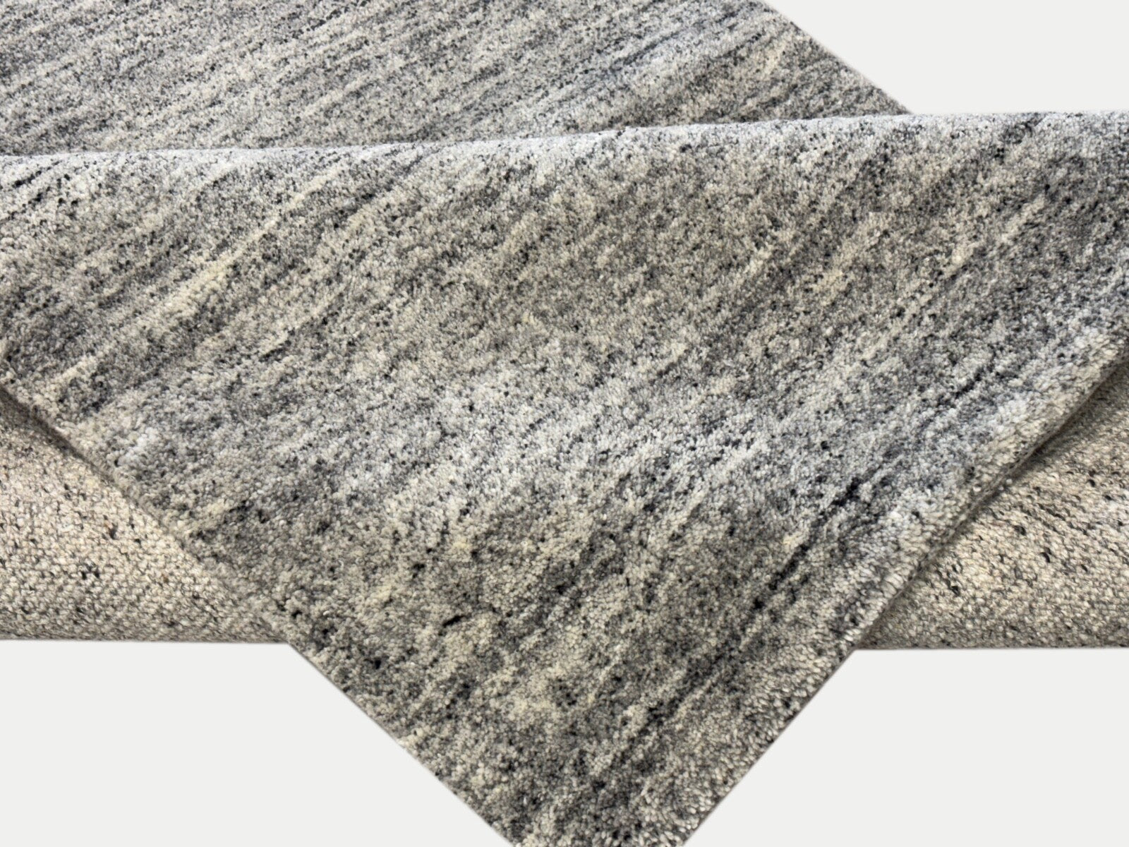 Wollteppich 140x200cm Handgeknüpft 100% Wolle  Grau Modern ST60