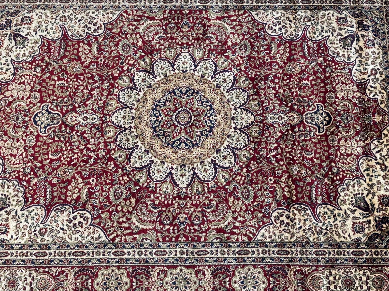 Kashmir Design Orientteppich 150x210 cm Viskose Seidenglanz Rot/Beige M38R