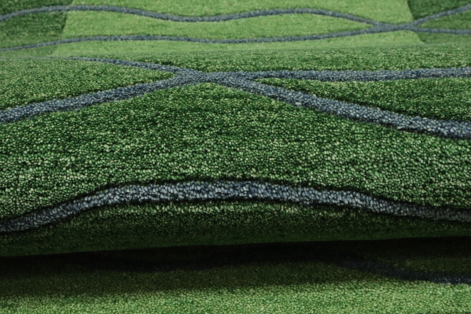 Gabbeh Teppich 100% Wolle 70X140 cm Handarbeit Grün Handgetuftet T1018