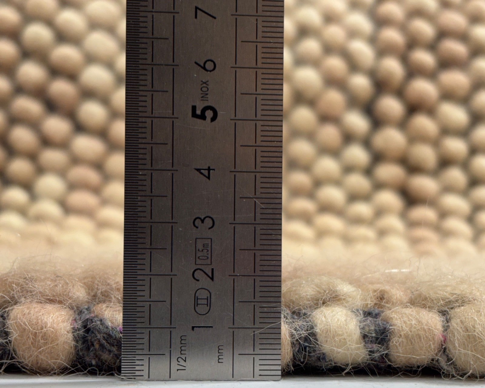 Handgefertigter Kilim Dhurry Flachgewebe design 60x90 Sandfarbe Wolleteppich R96