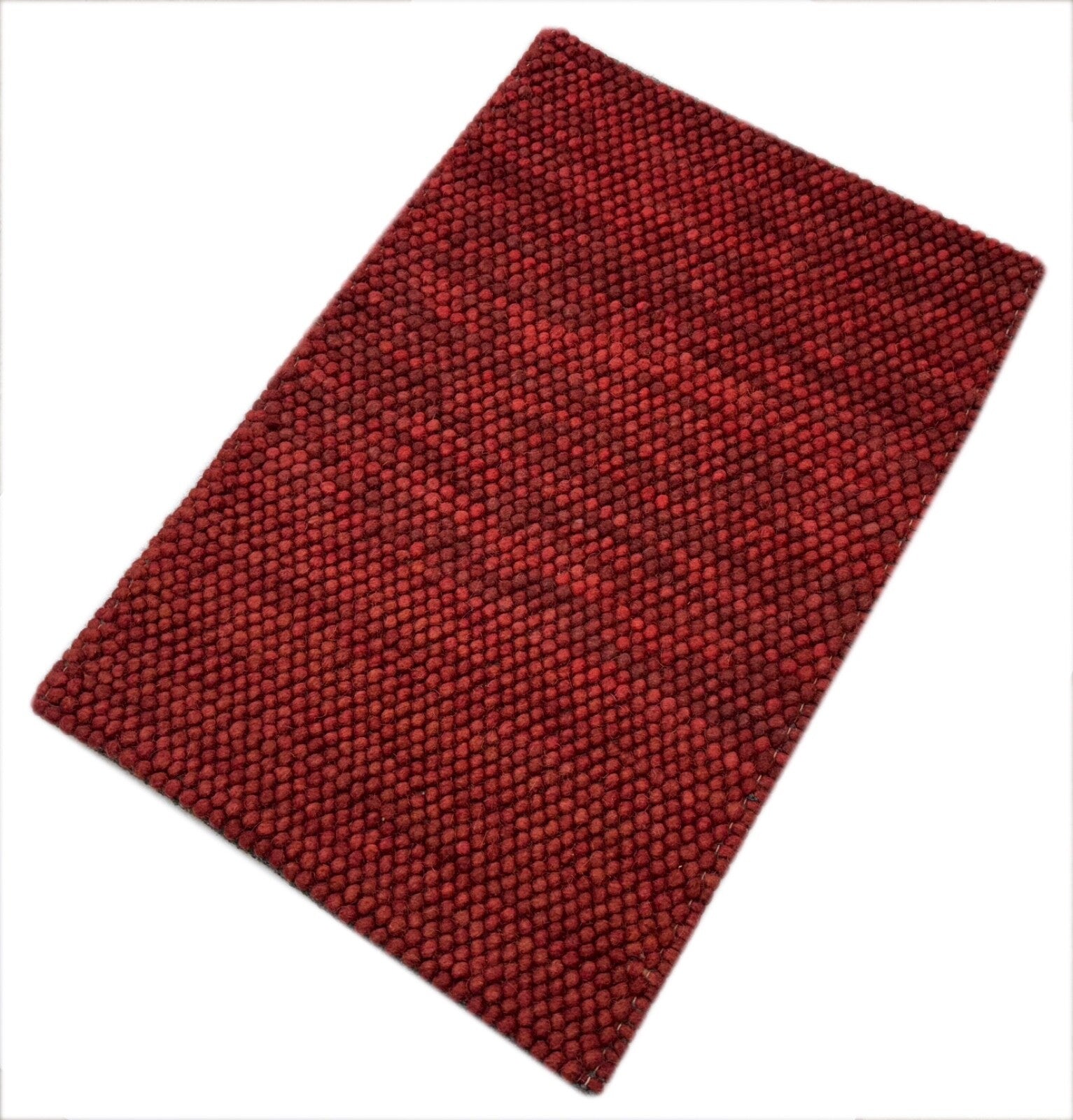 Handgefertigter Kilim Dhurry Flachgewebe design 60x90 Rot Wolleteppich R98