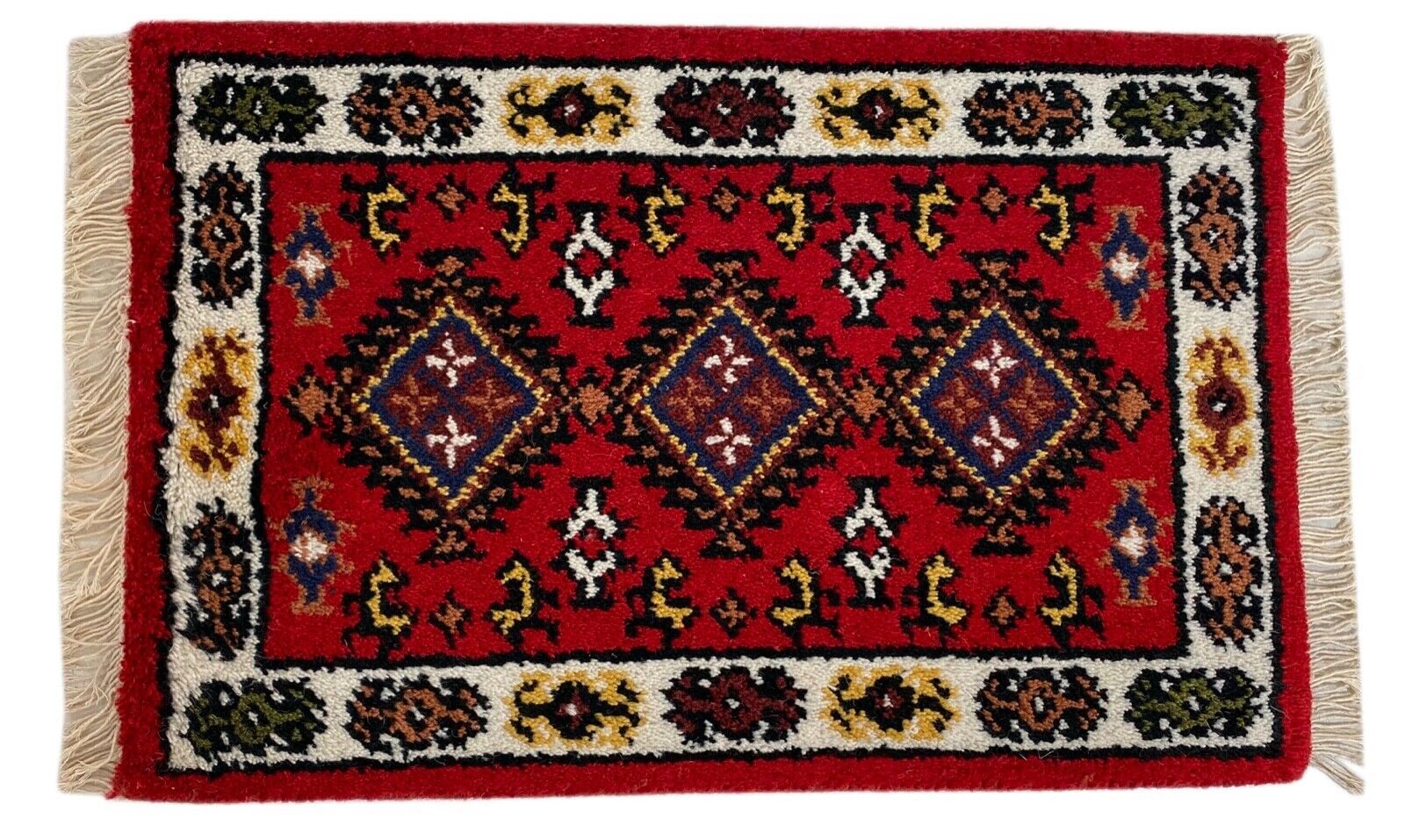 Fussmatten Brücke 40X60 CM Handgeknüpft Teppich 100% Wolle Rot