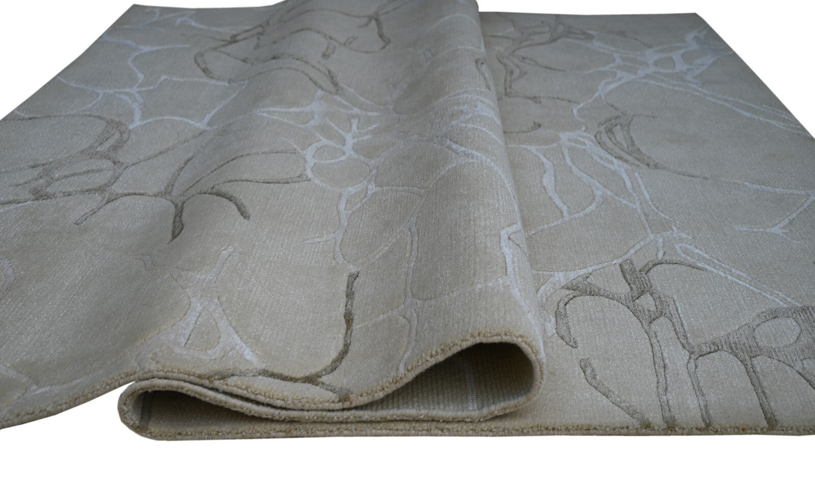 Modernes Handgeknüpfter Wolle 150x240 Vintage Creme Wohnzimmer Teppich SH146