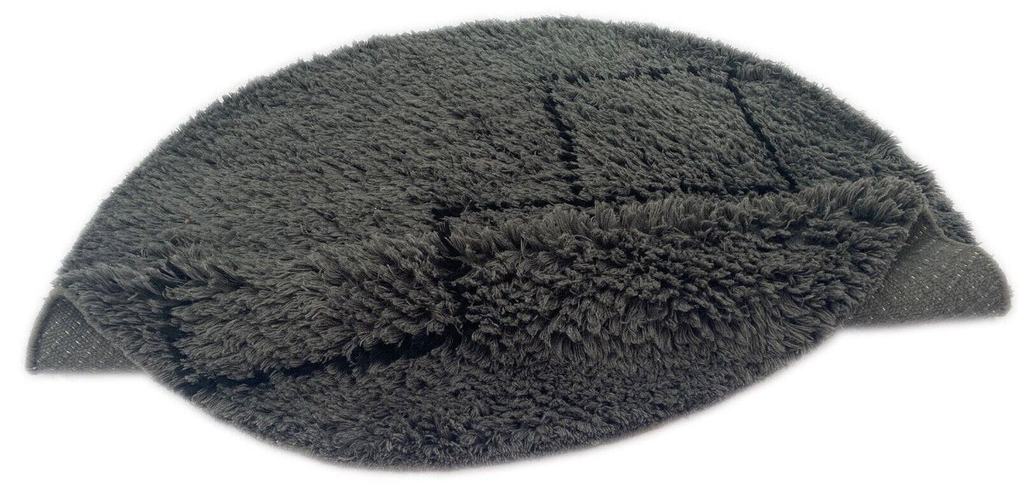 Morocco Shaggy Teppich Berber 100% Wolle Grau Anthrazit Handgefertigter BM7
