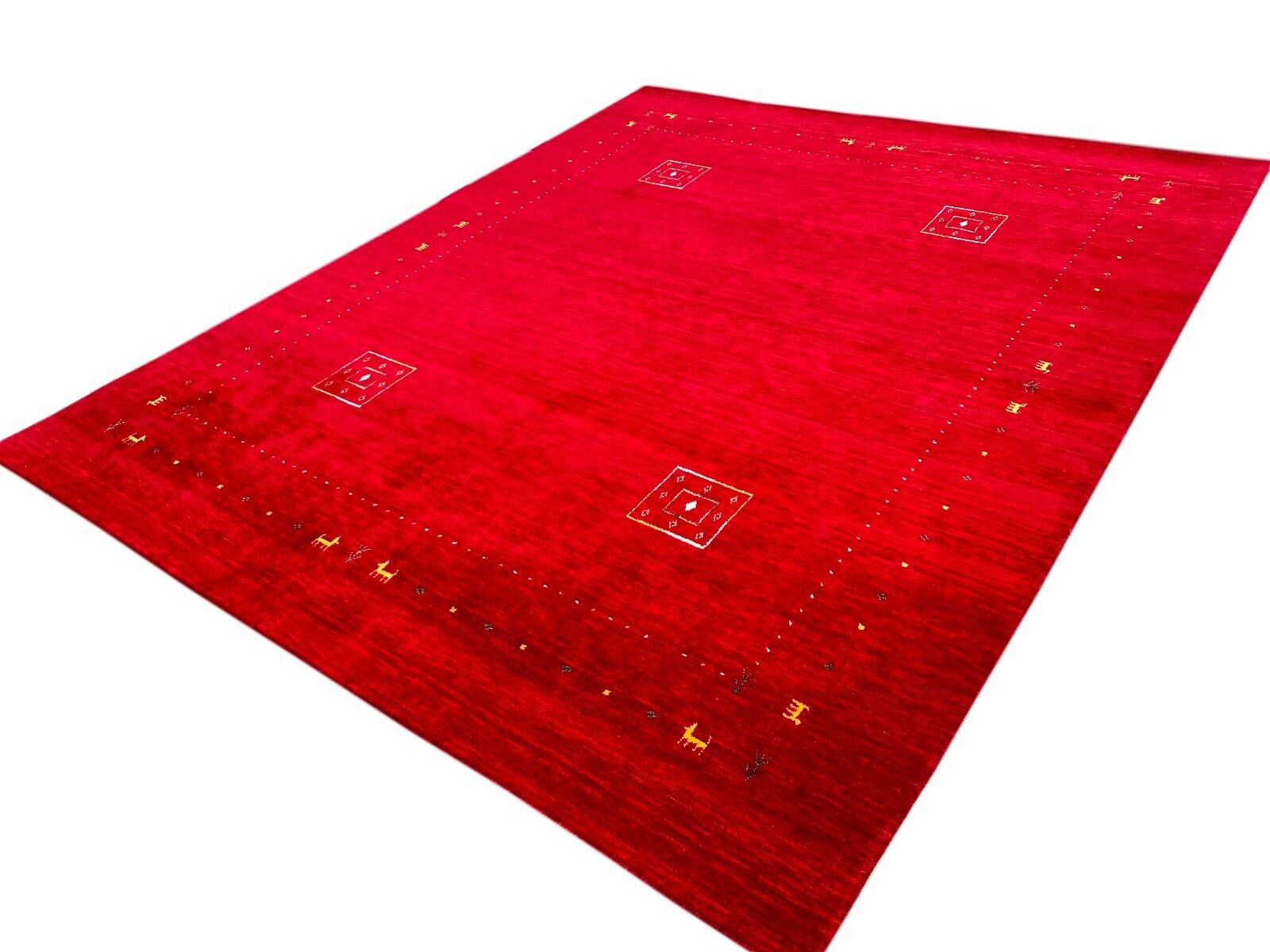 Gabbeh Rot Teppich 100% Wolle 250x300 cm Handgewebt Lori 114