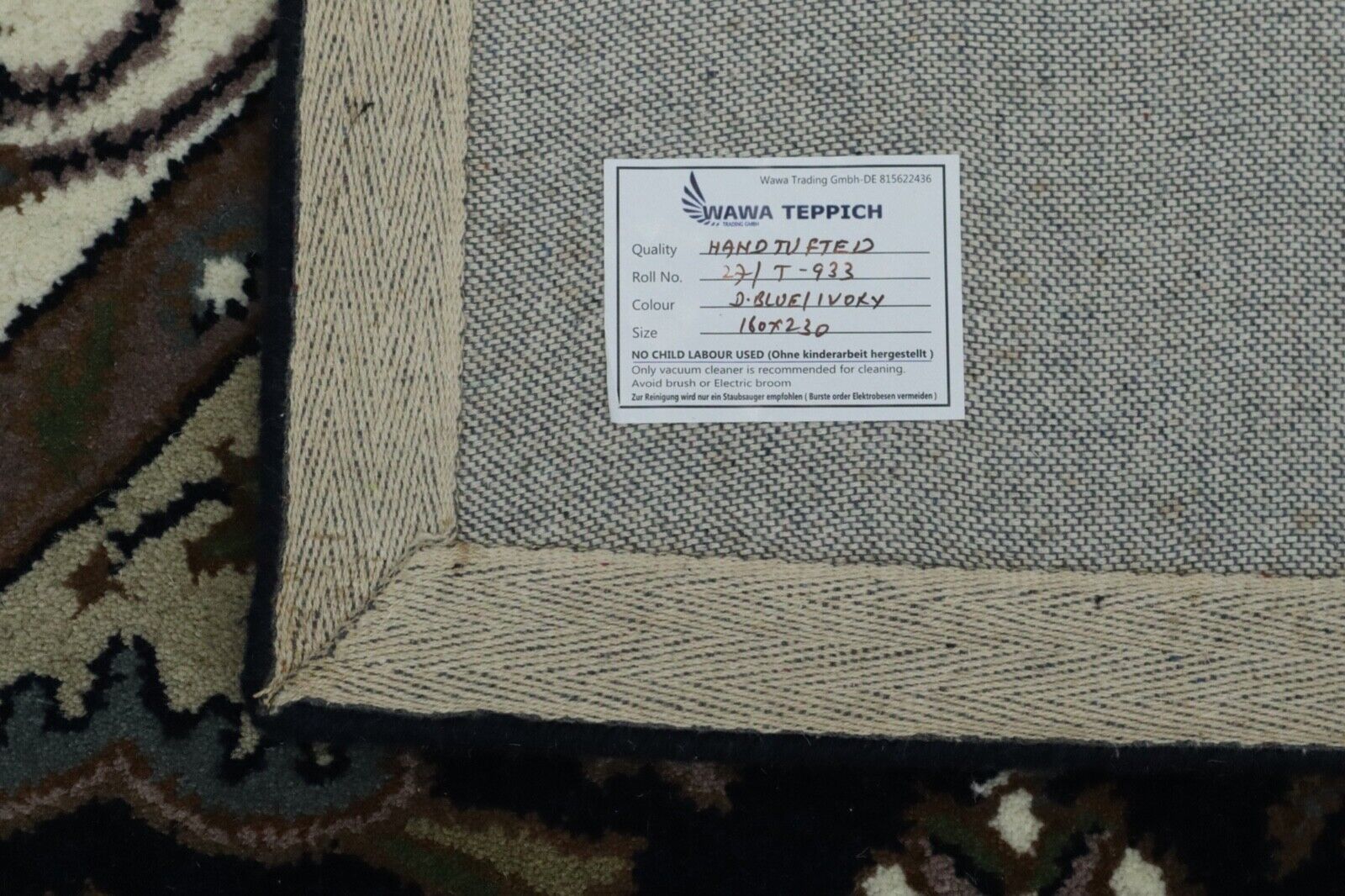 Kék keleti szőnyeg, 100% gyapjú, 160x230 cm, kézzel készített, kézzel csomózott T933