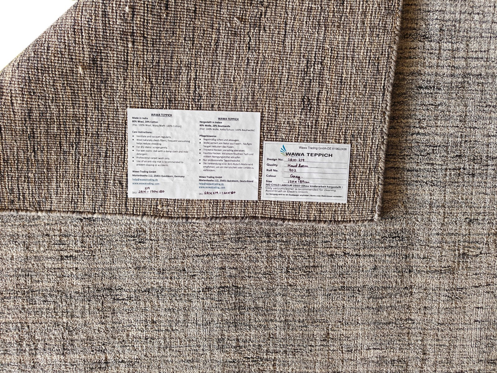 Ručně tkaný koberec 120x180 šedý lesklý lněný plochý do obývacího pokoje SH219