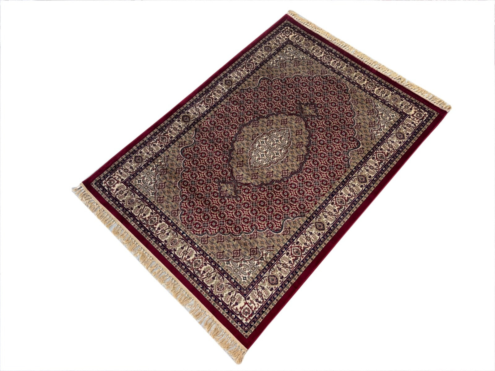 Orientteppich Rot Beige Kaschmir, Tabriz Design Teppich 150x210 cm M36R