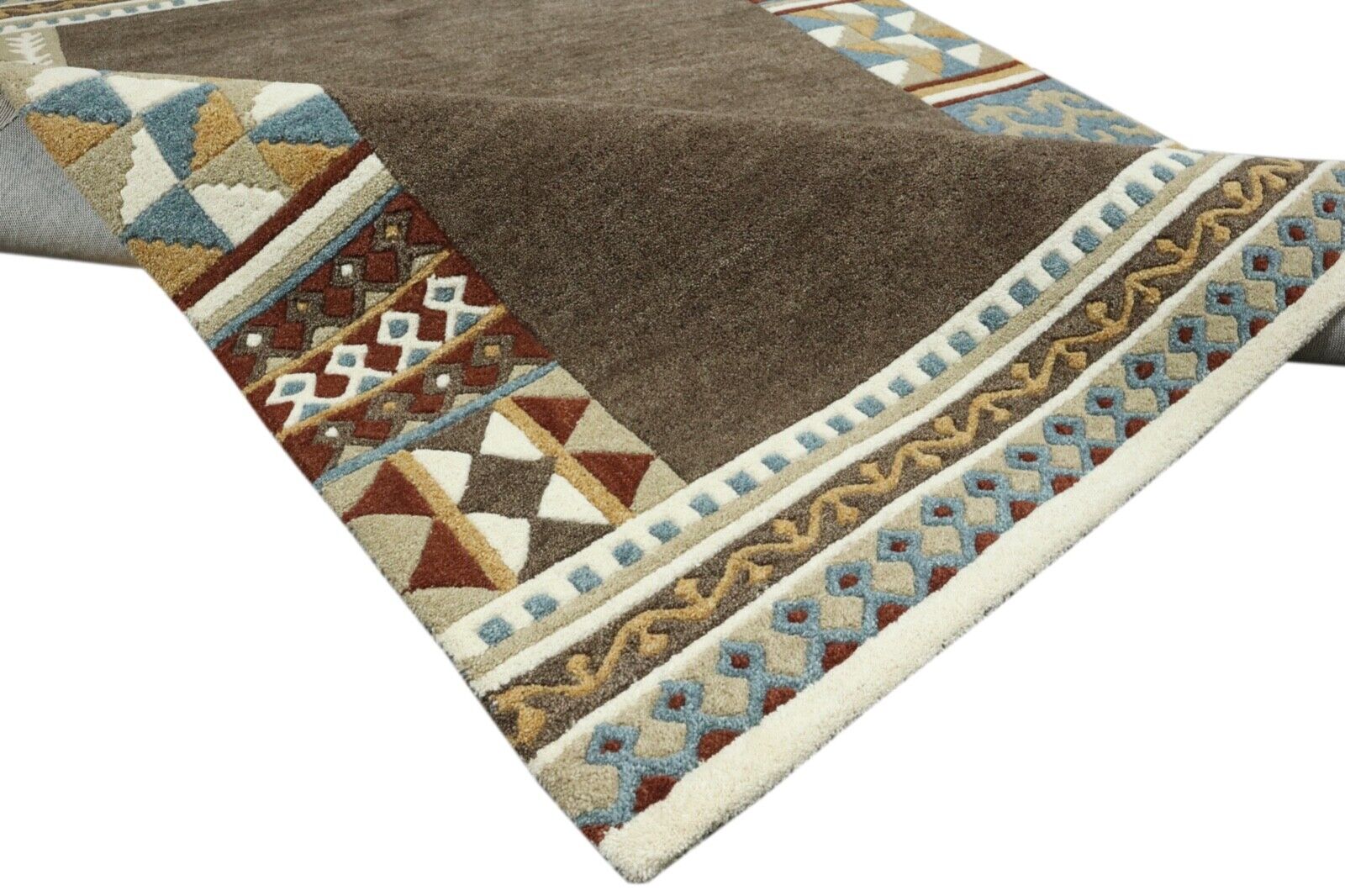 Braun Orient Teppich 100% Wolle 160X230 cm Kaffeefarbe Handgetuftet T914