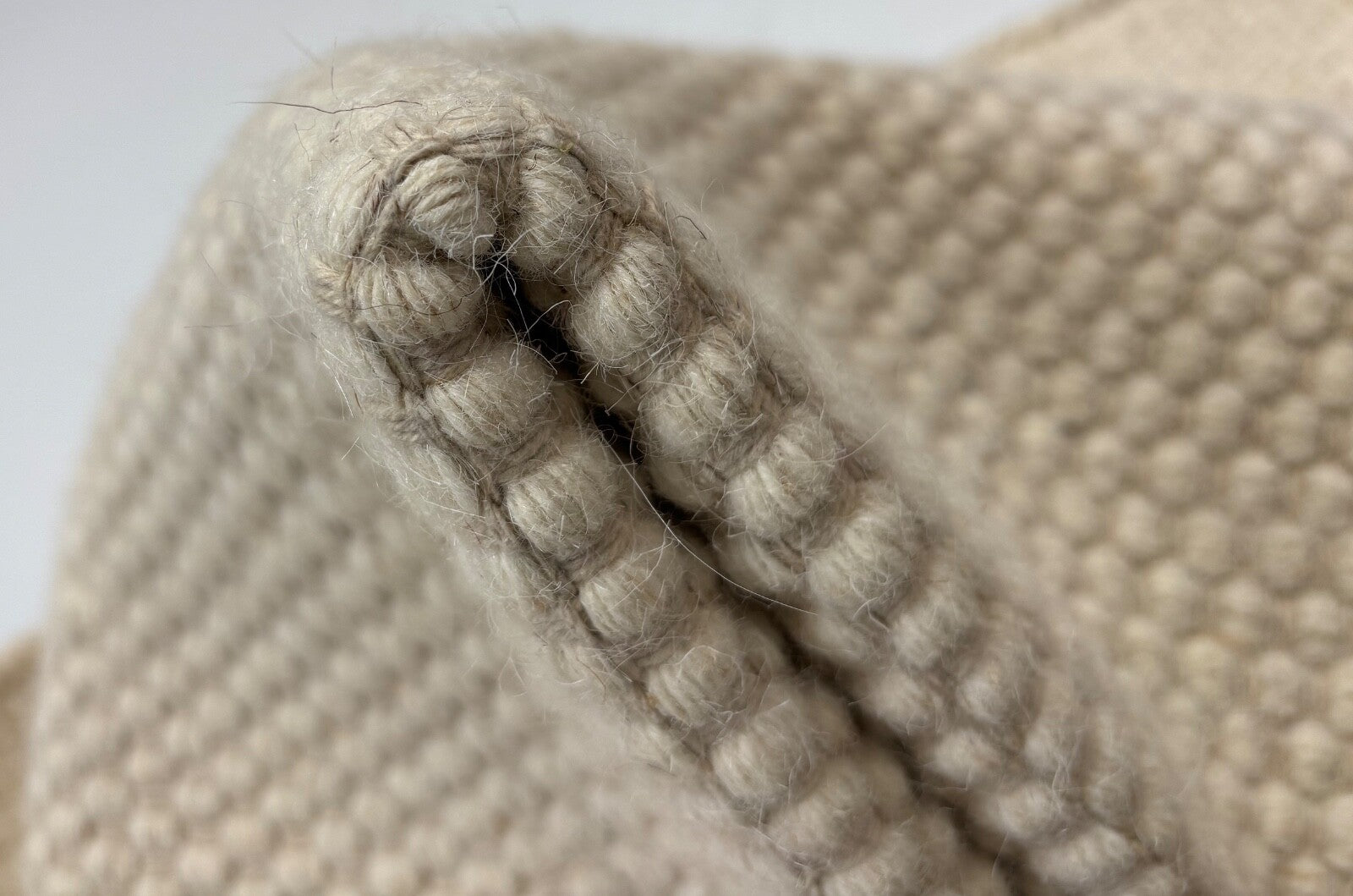 Kilim Dhurry Teppich 60x90cm Handgefertigt 100% Wolle Naturweiß D122