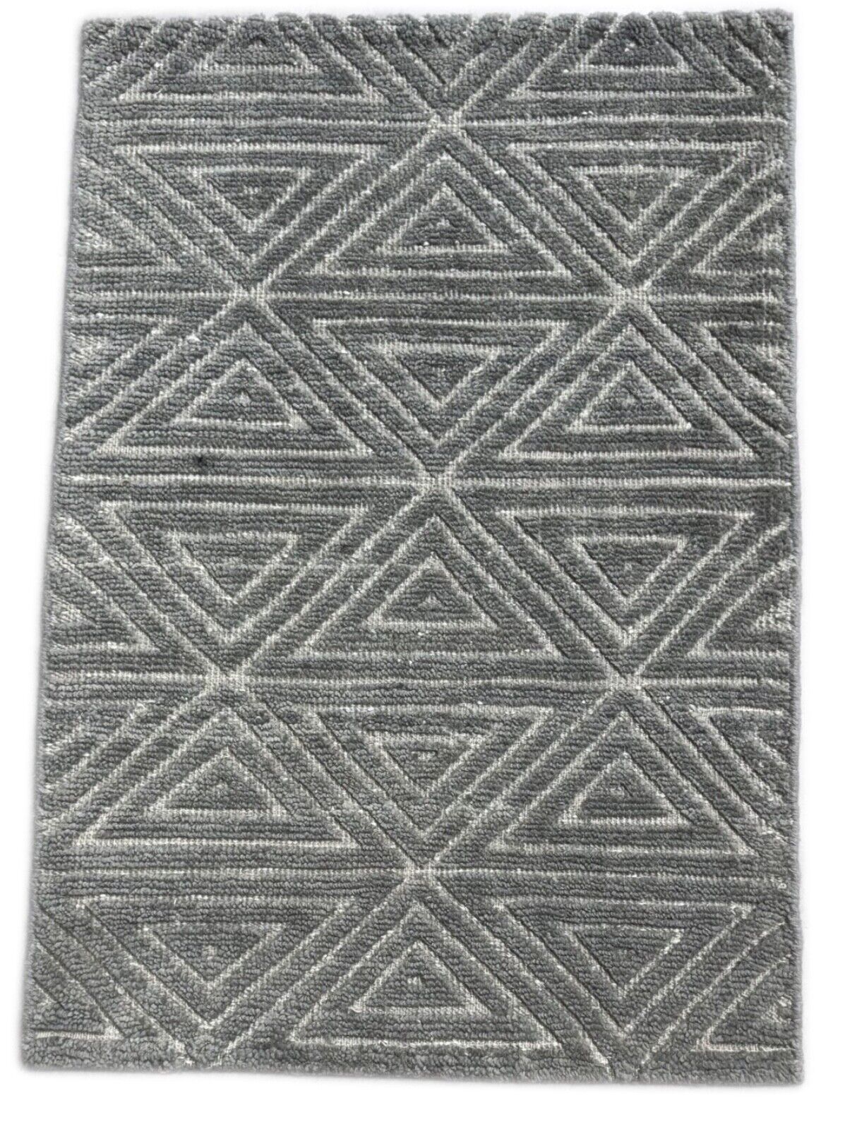 Handgeknüpft Design Teppich 60x90 aus Wolle Modern Grün , Beige DKD-703