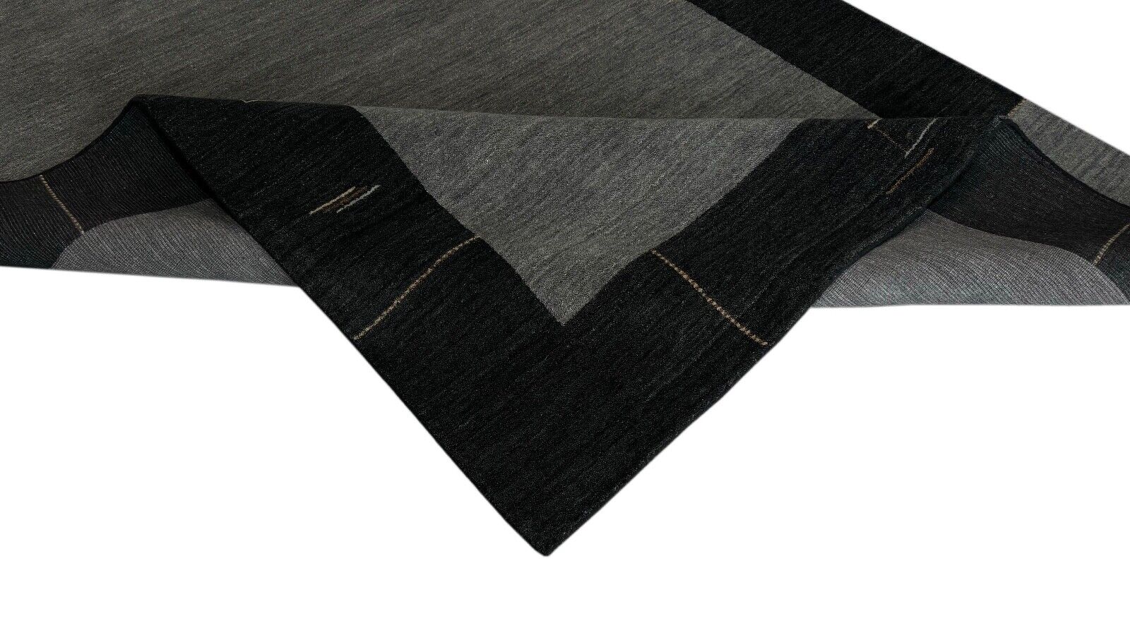 Teppich 100% Wolle Grünlich Grauer Handgewebt Orient Gabbeh 247x300 cm WR111