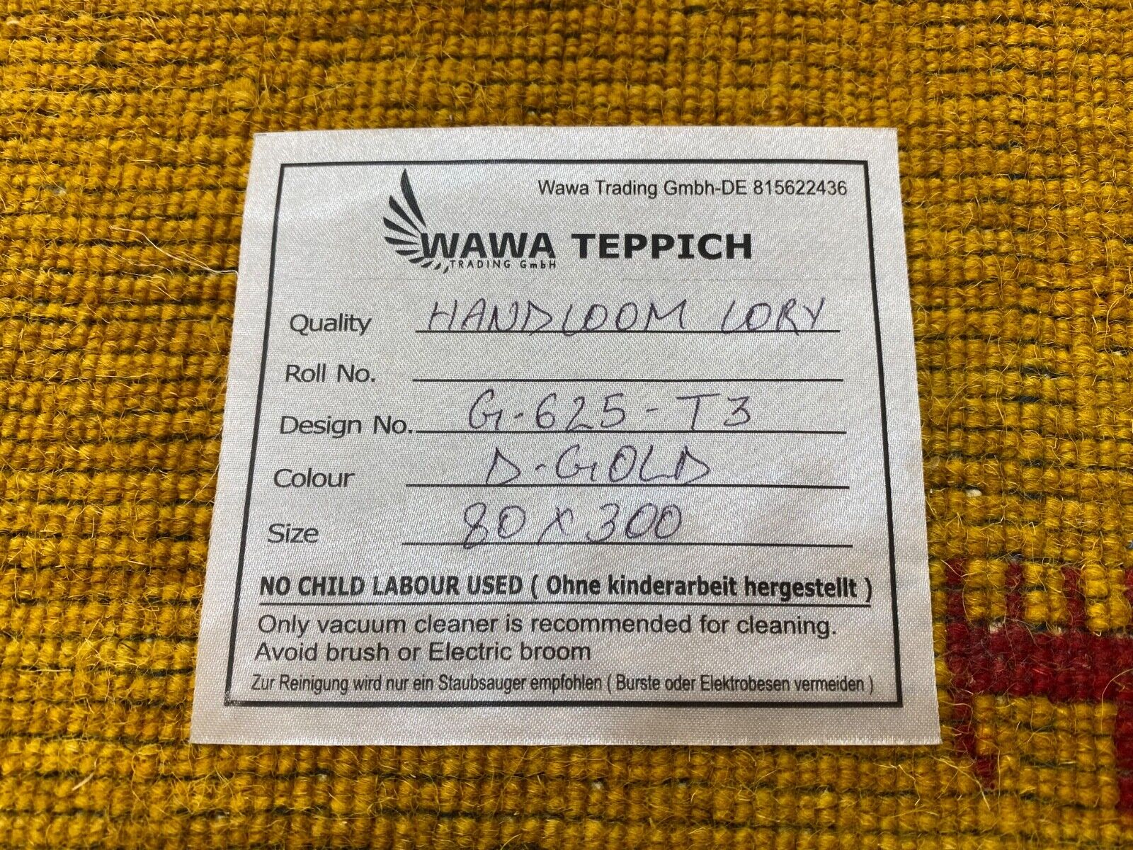 Gold Gabbeh Teppich 100% Wolle Orientteppich Handgewebt  Loom Brücke G625T3