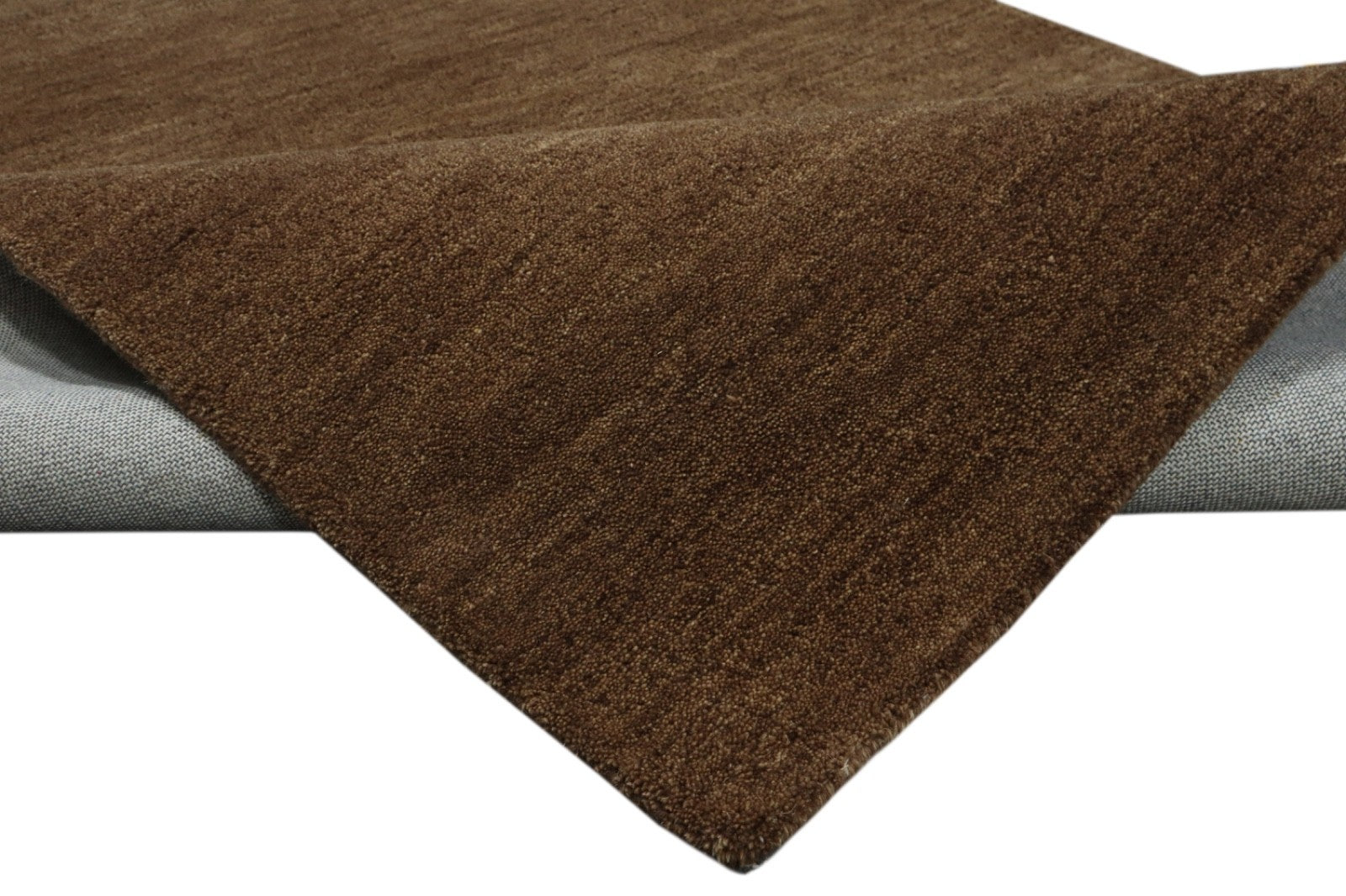 Gabbeh Teppich 100% Wolle Braun Uni Farbe 120x180 cm  Handgemacht PL15