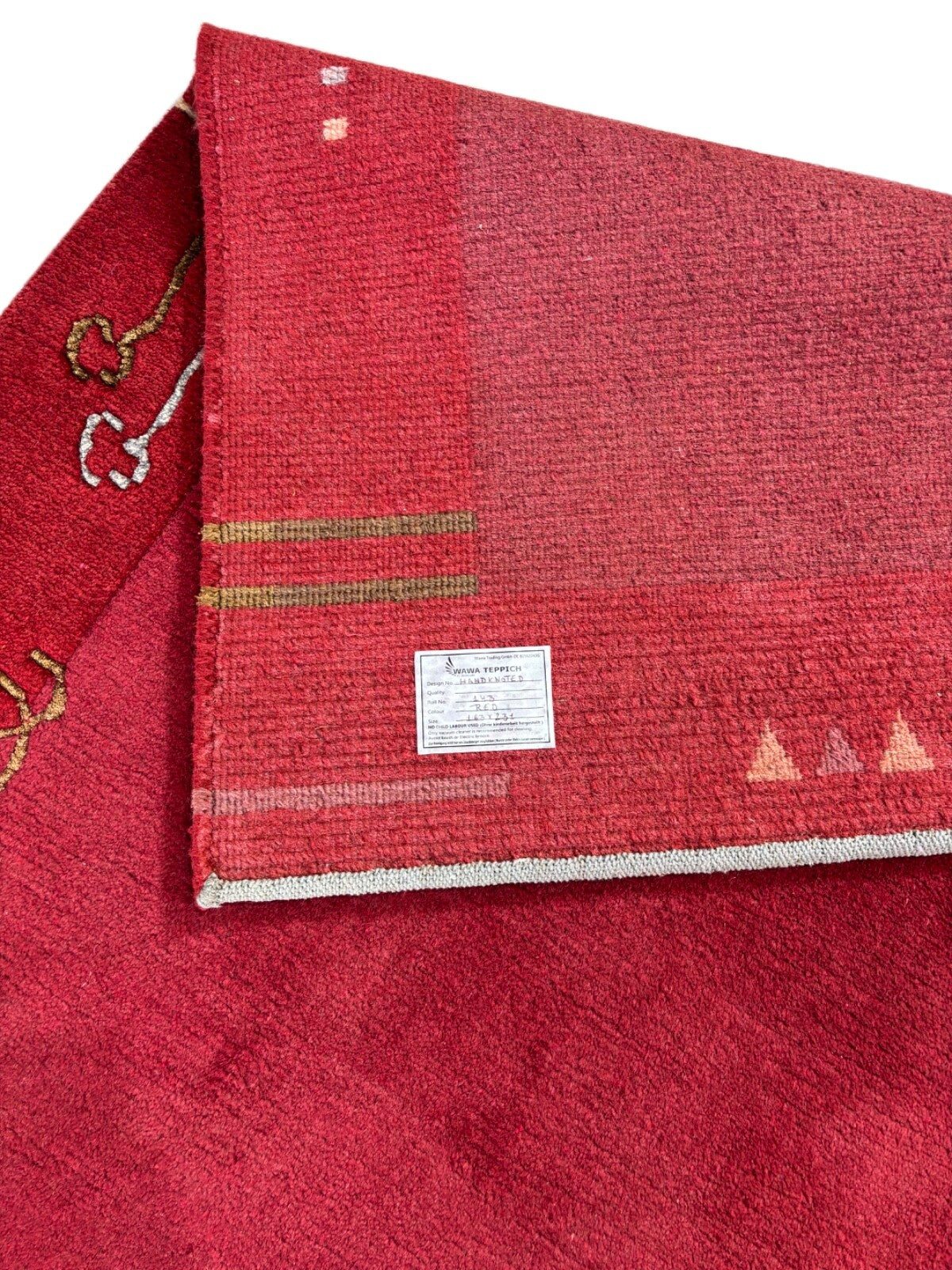 Rot Teppich Indo Nepal Handgeknüpft 100% Wolle 160X230 cm Orientteppich R14B