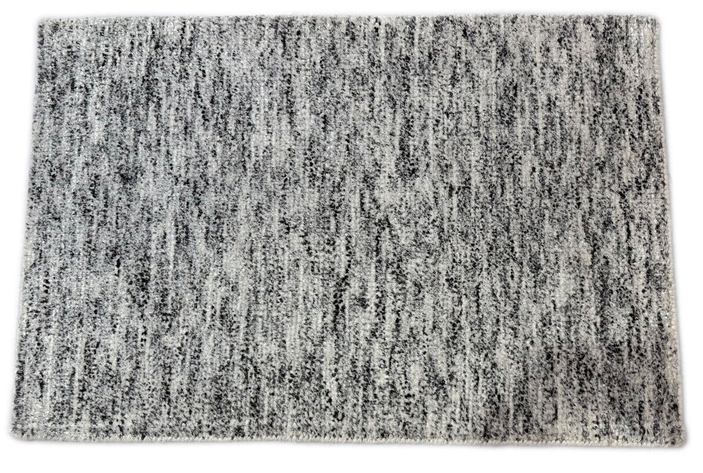 Moderner Teppich 60x90 Handgeknüpft Wolle & Viskose Grau Beige Schwarz DTK-98