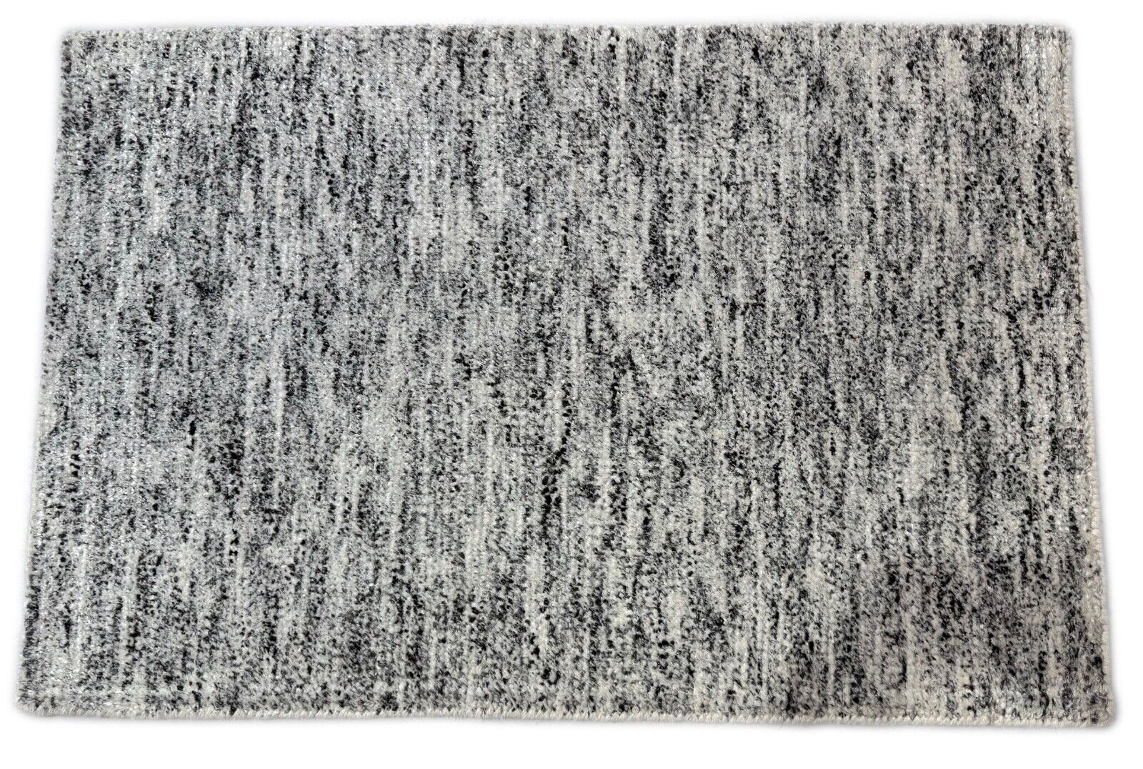 Moderner Teppich 60x90 Handgeknüpft Wolle & Viskose Grau Beige Schwarz DTK-98