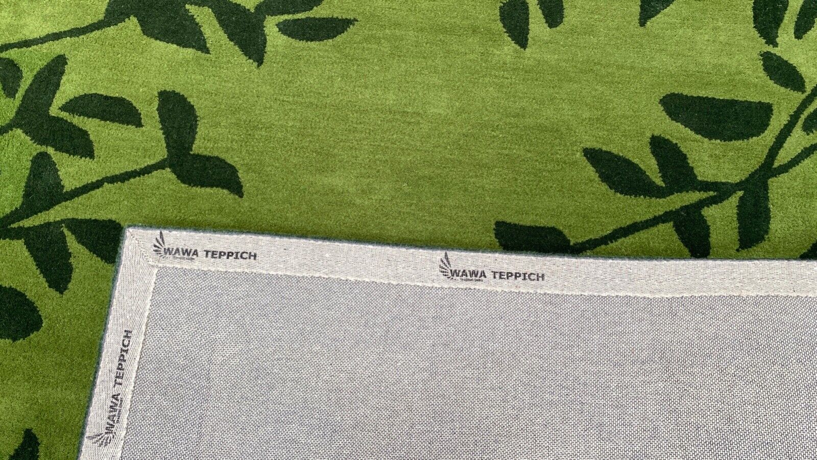 Grün Teppich 100% Wolle 200X300 CM Handarbeit Blatt Designer Orientteppich WT4
