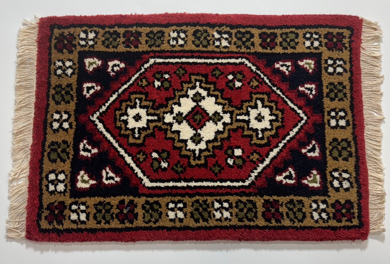 Brücke 40X60 CM Handgeknüpft Automatten Teppich Fußmatten 100% Wolle Blau P47