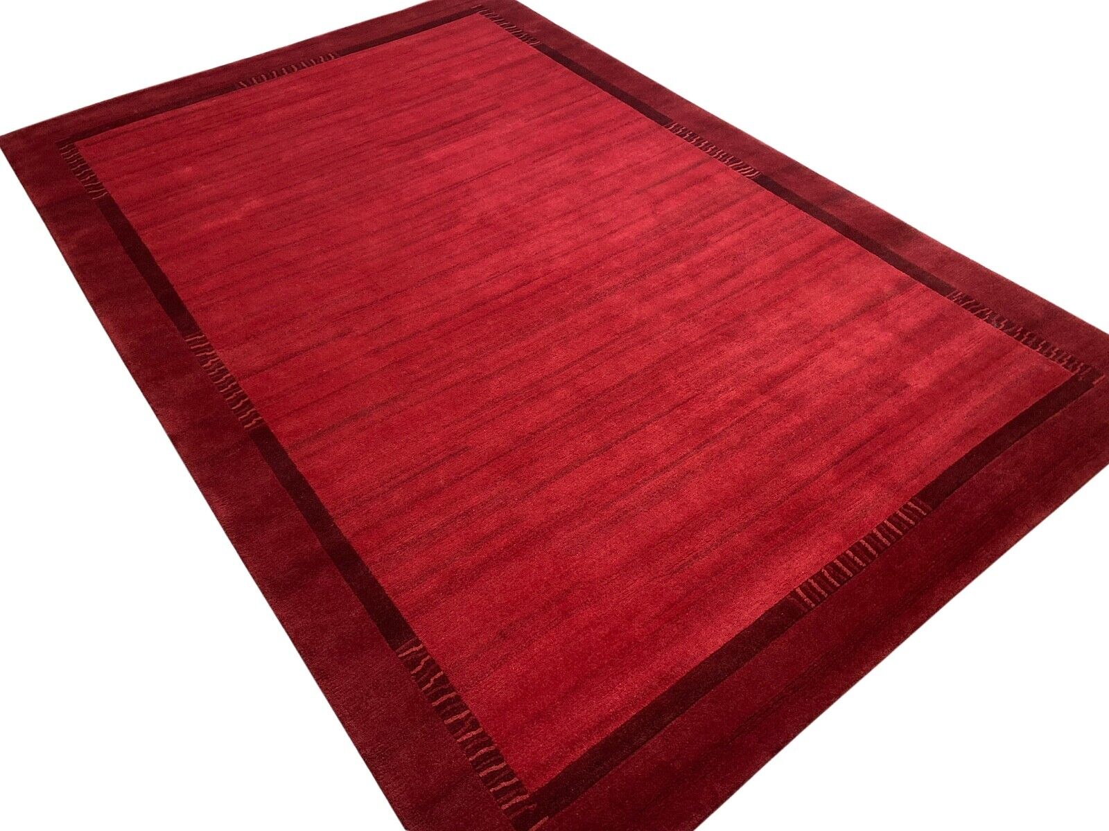 Indo Nepal Handgeknüpft Teppich Rot 100% Wolle Hochwertiger Orientteppich