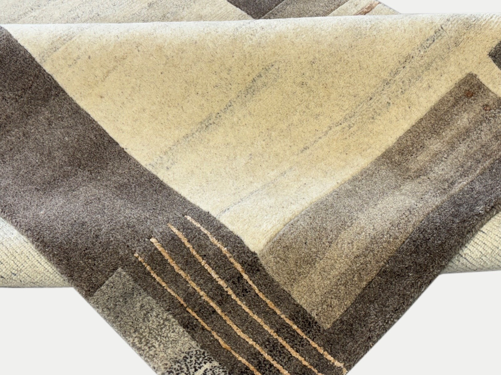 Nepal Käsinsolmittu Villamatto Luonnonväriset Harmaa, Beige 170x240 cm IN2021