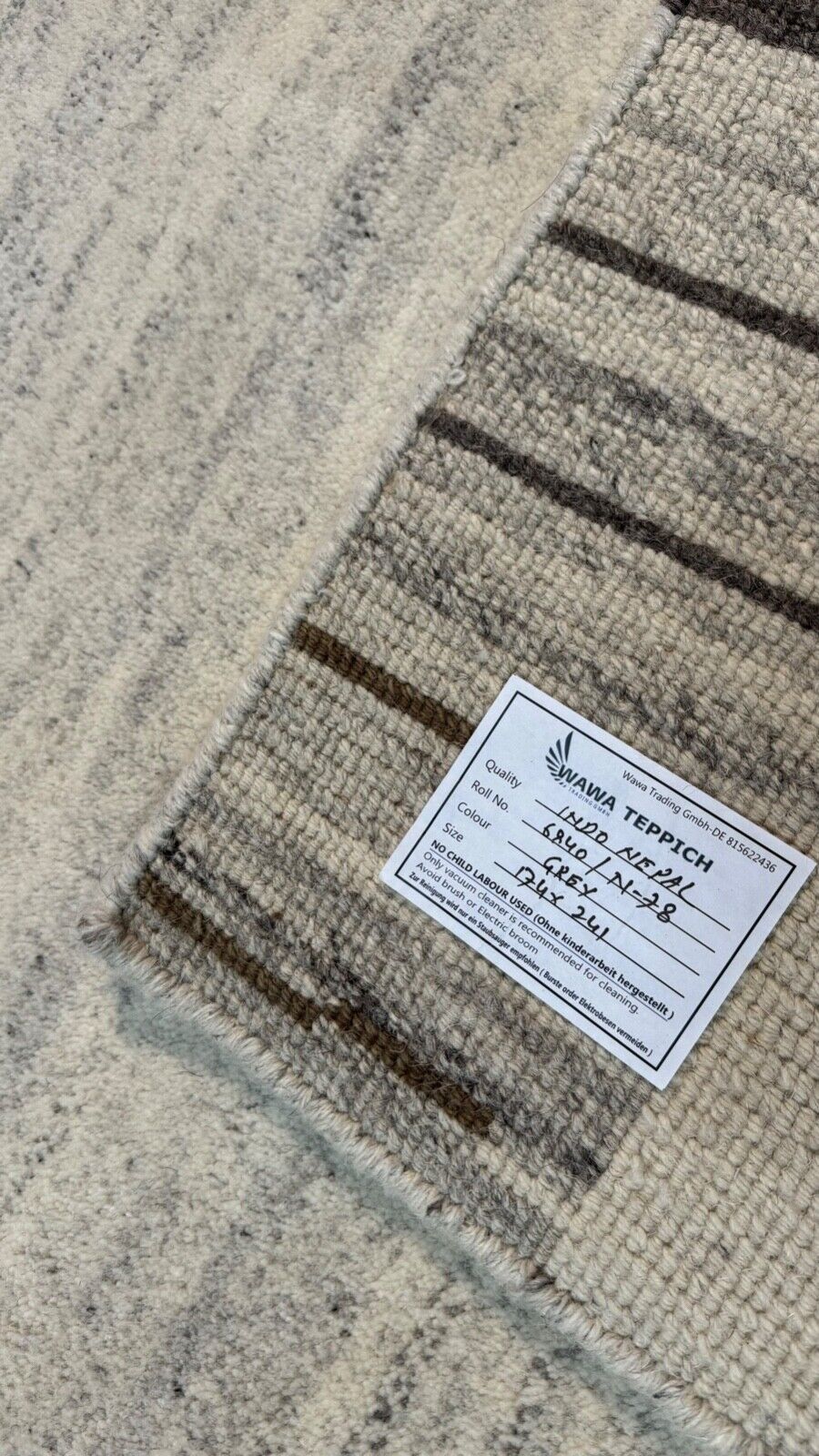 Nepal Teppich Handgeknüpft Beige 100% Wolle Orientteppich Braun 174X240 cm N78