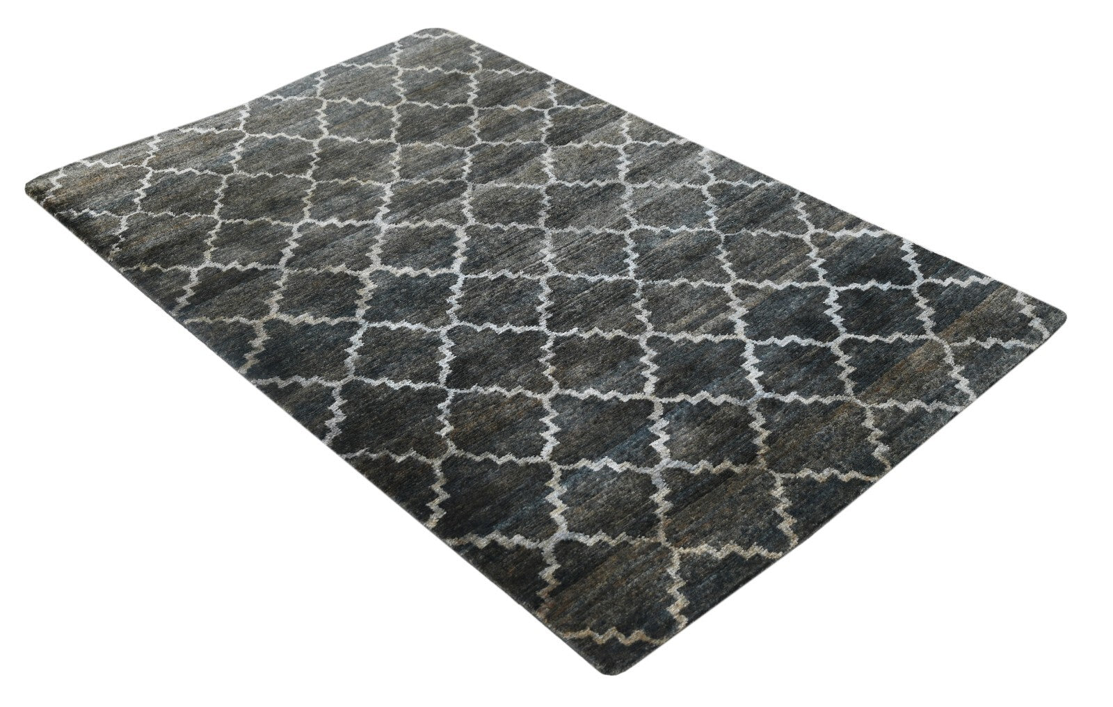 Moderni käsin solmittu juuttimatto 150x240 vintagevihreä olohuoneen matto SH170