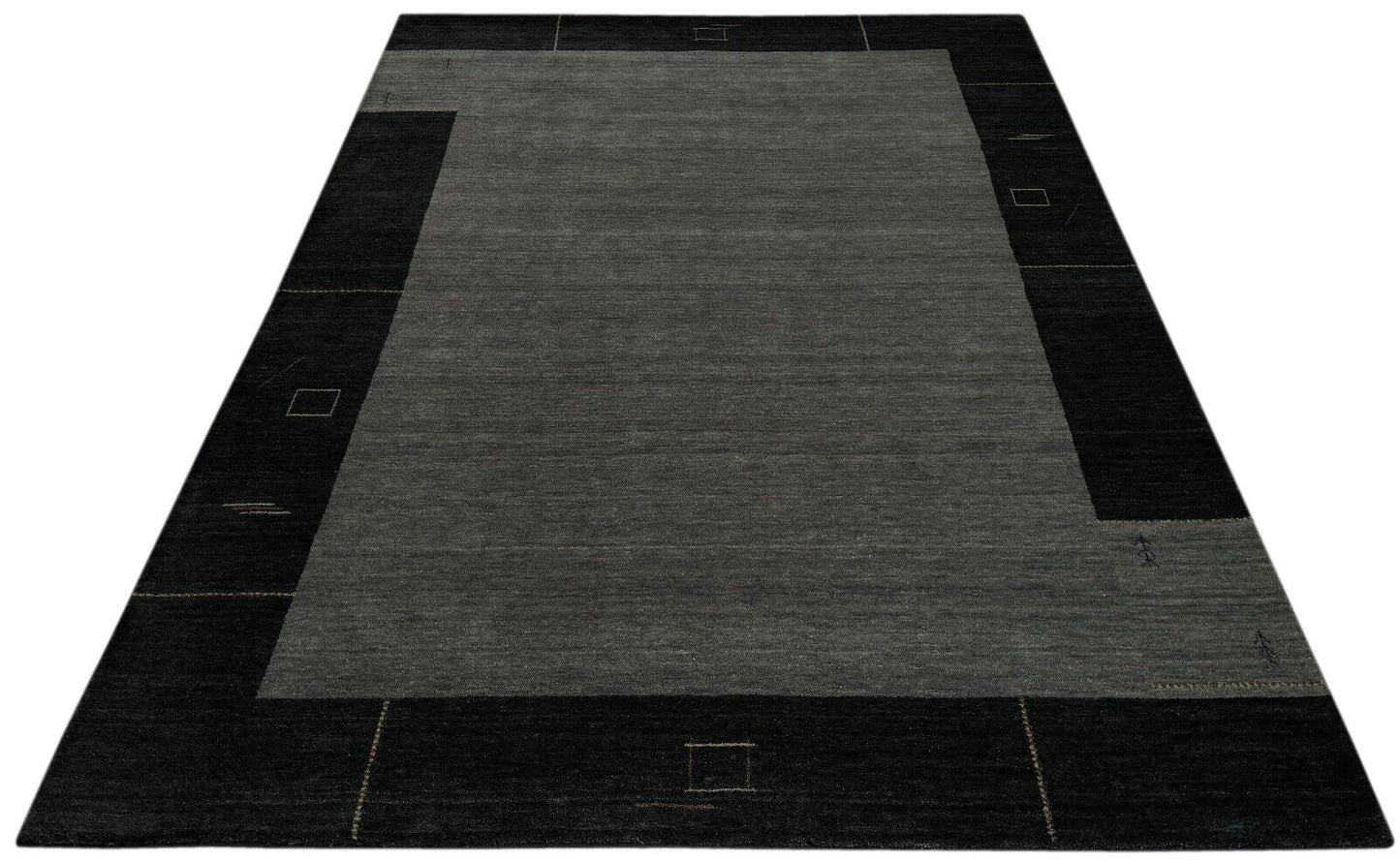 Teppich 100% Wolle 200x300 cm Grünlich Grauer Handgewebt Orient Gabbeh WR111