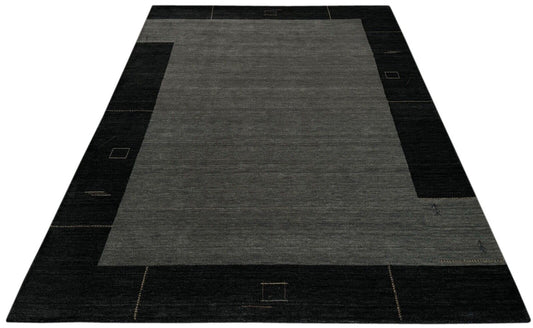 Teppich 100% Wolle 200x300 cm Grünlich Grauer Handgewebt Orient Gabbeh WR111