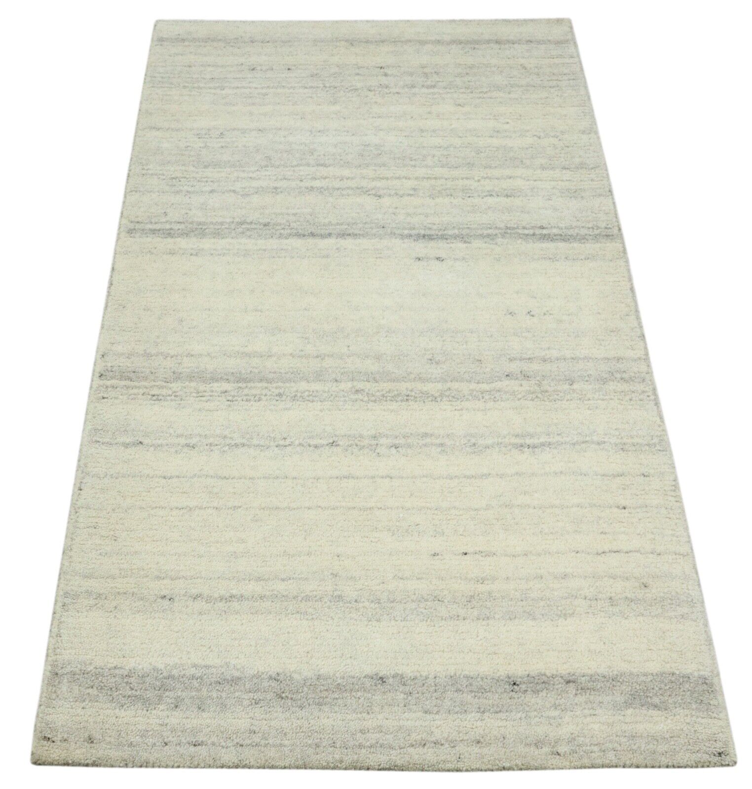 Beige Grau Orient Teppich 100% Wolle 90X150 cm Handarbeit Handgetuftet T959