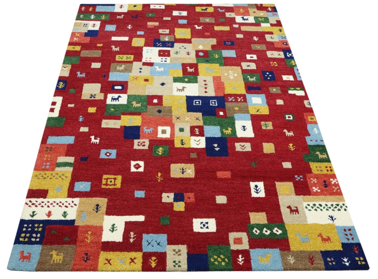 Rot Orient Teppich 100% Wolle 160X230 cm Handarbeit Handgetuftet T921