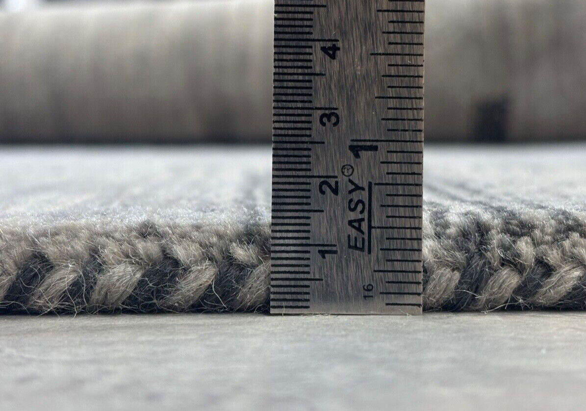 Grau Gabbeh Teppich 100% Wolle Handgewebt Schurwolle 170x240 cm st52