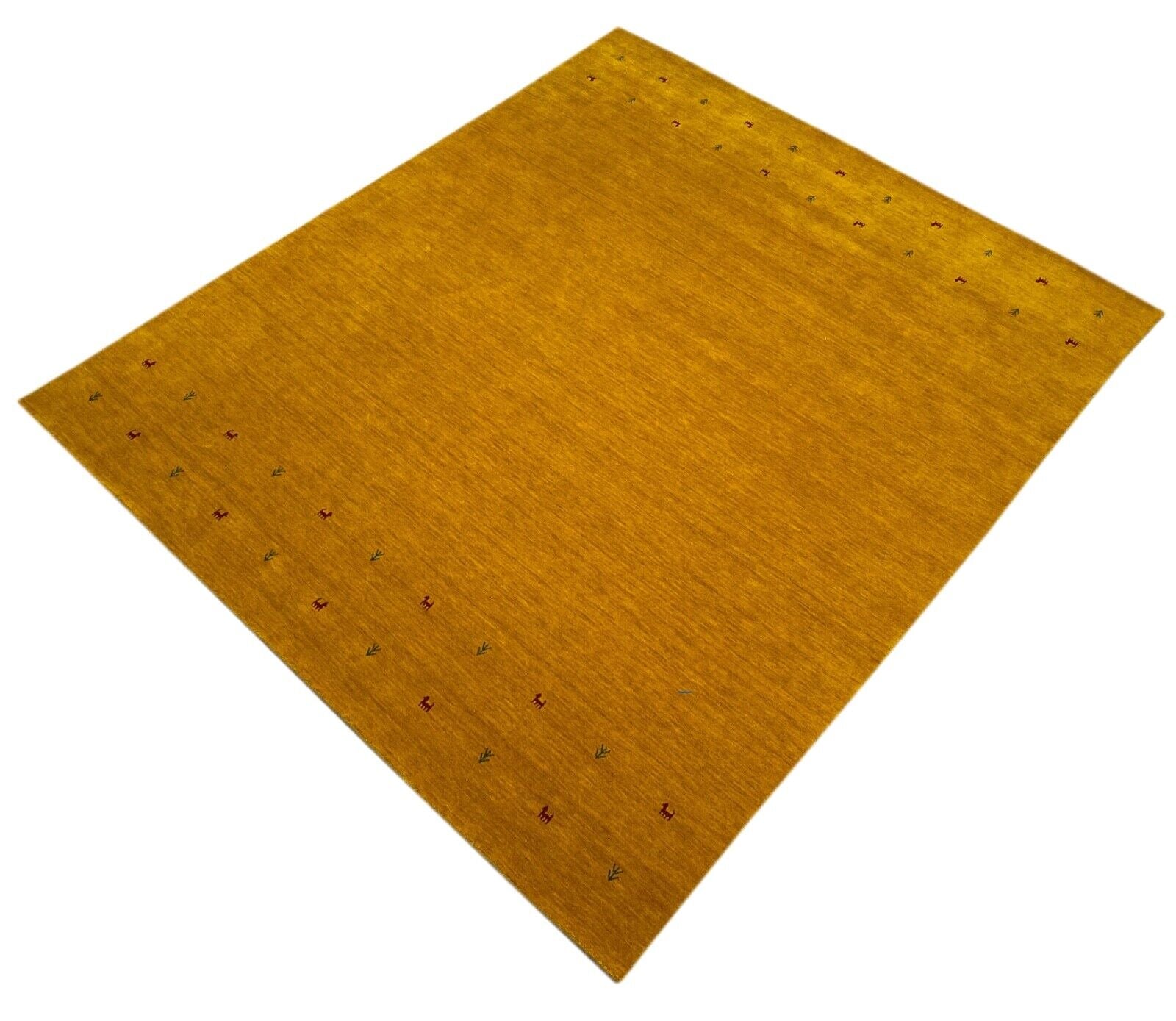 Gold Gabbeh Teppich 100% Wolle Orientteppich Handgewebt  Loom Brücke G625T3