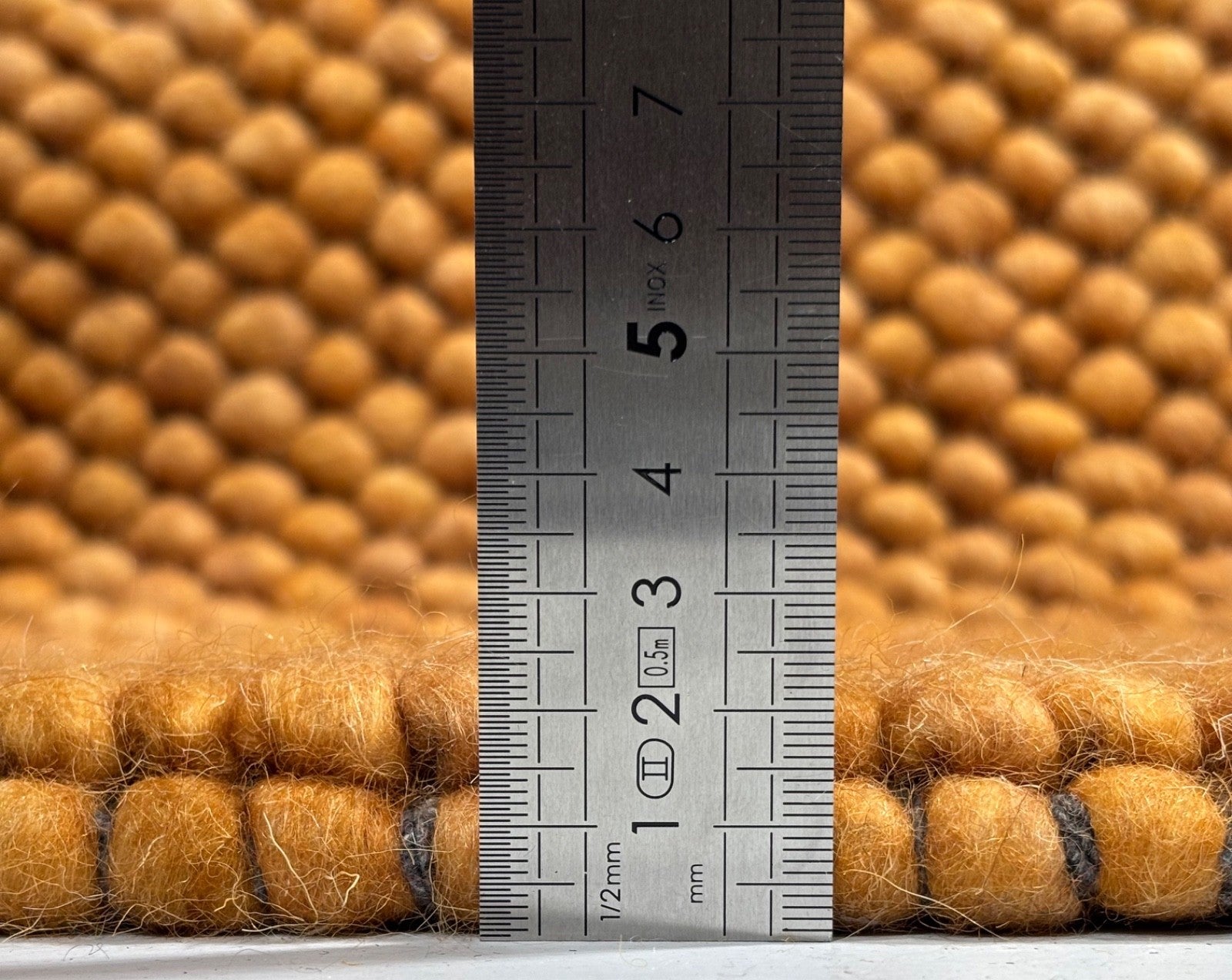 Handgefertigter Kilim Dhurry Flachgewebe design 60x90 Goldbraun Wolleteppich R97