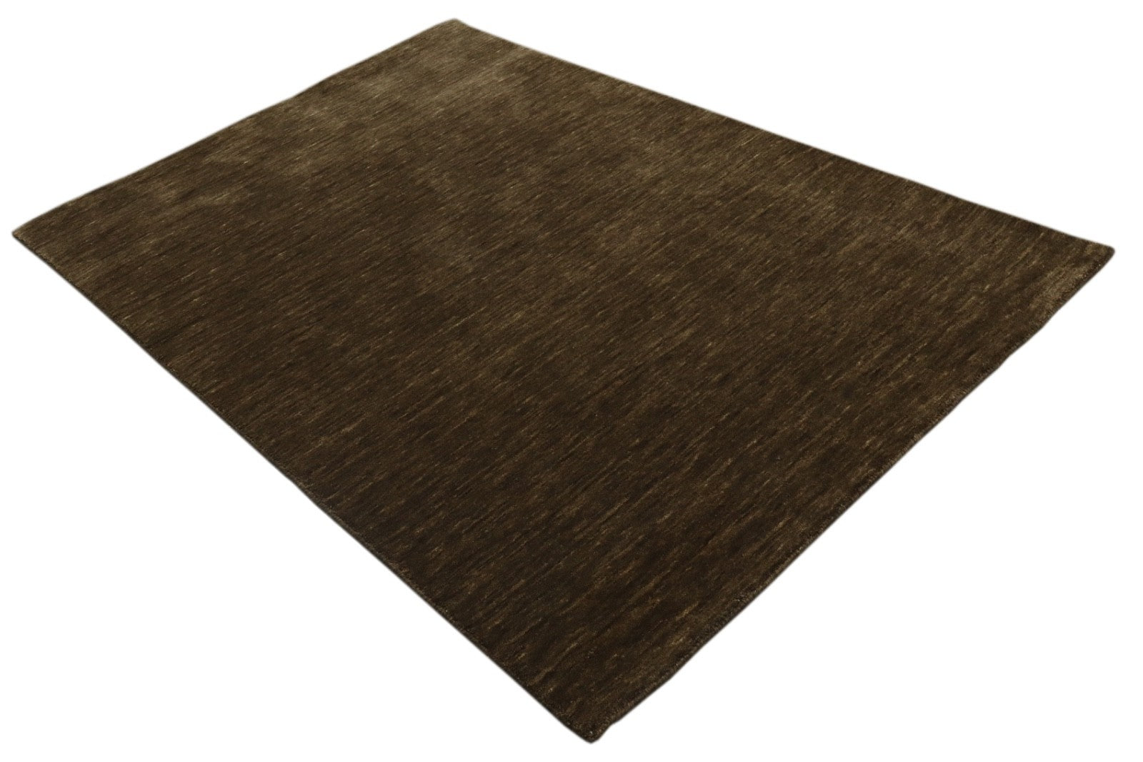 Handgewebter Gabbeh Teppich 100% Wolle Chocolate Unifarben 120x180 cm HL1078