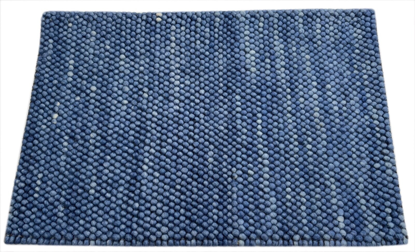 Handgefertigter Kilim Dhurry Teppich 60x90 Blau 100% Wolle Flachgewebe R92