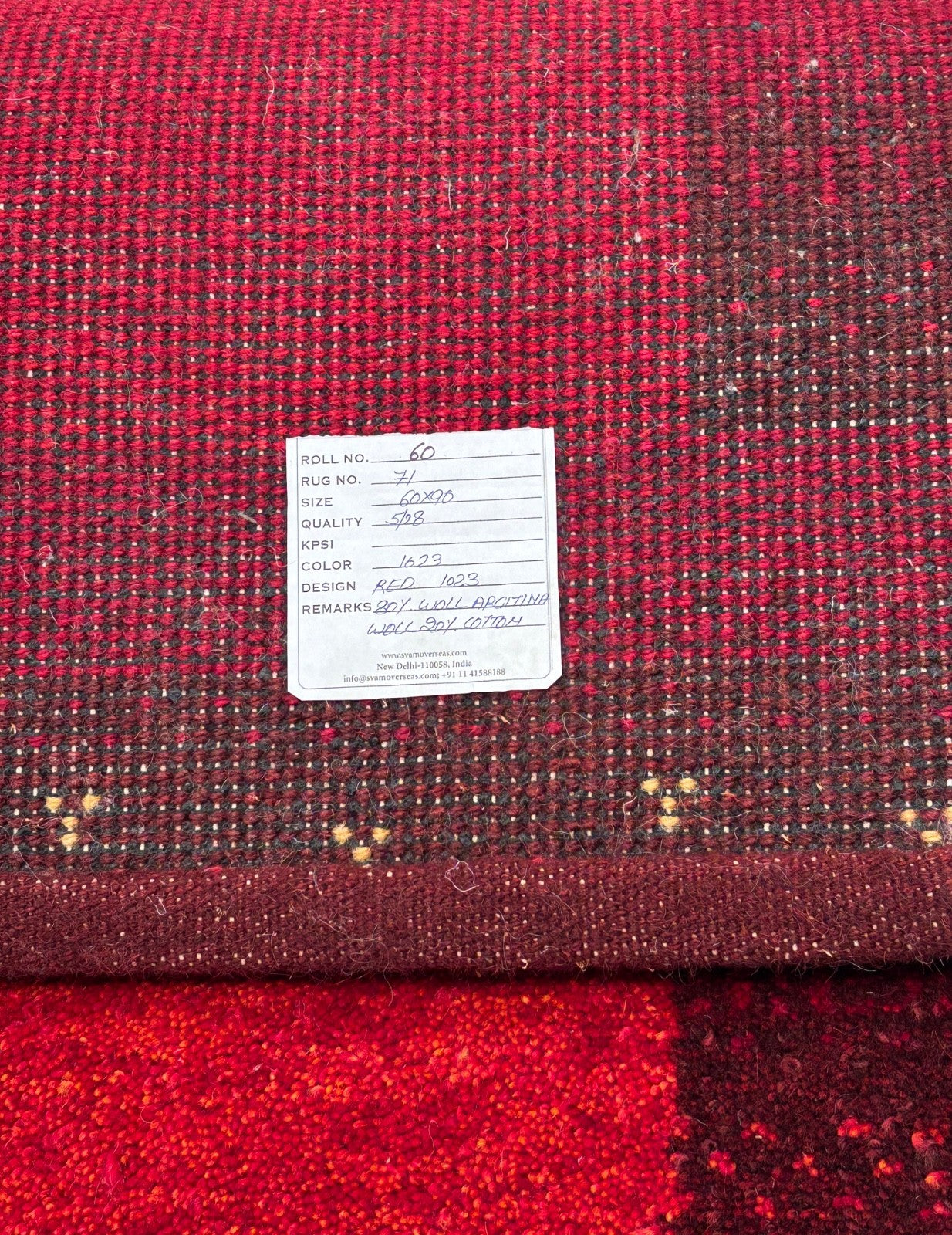 Handgeknüpfter Gabbeh Teppich 60x90 cm Dunkelrot Modern 100% Wolle R71 