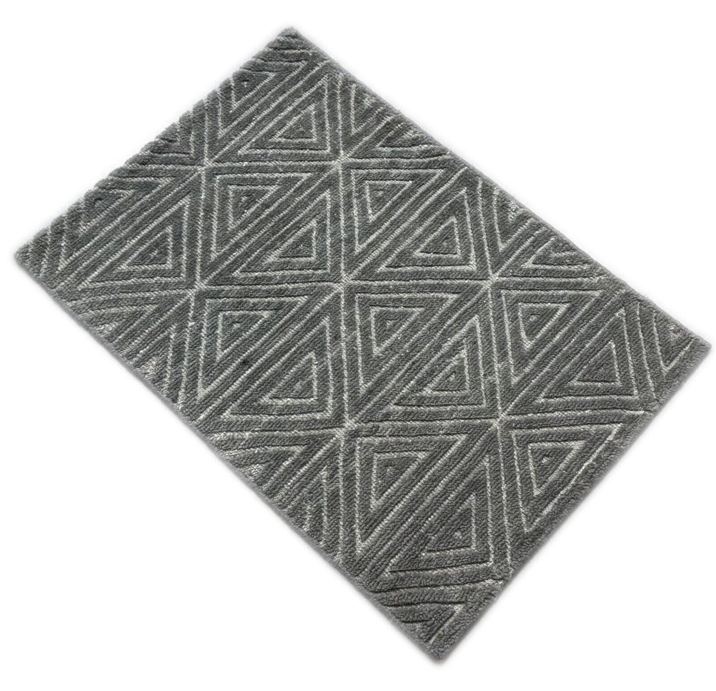 Handgeknüpft Design Teppich 60x90 aus Wolle Modern Grün , Beige DKD-703