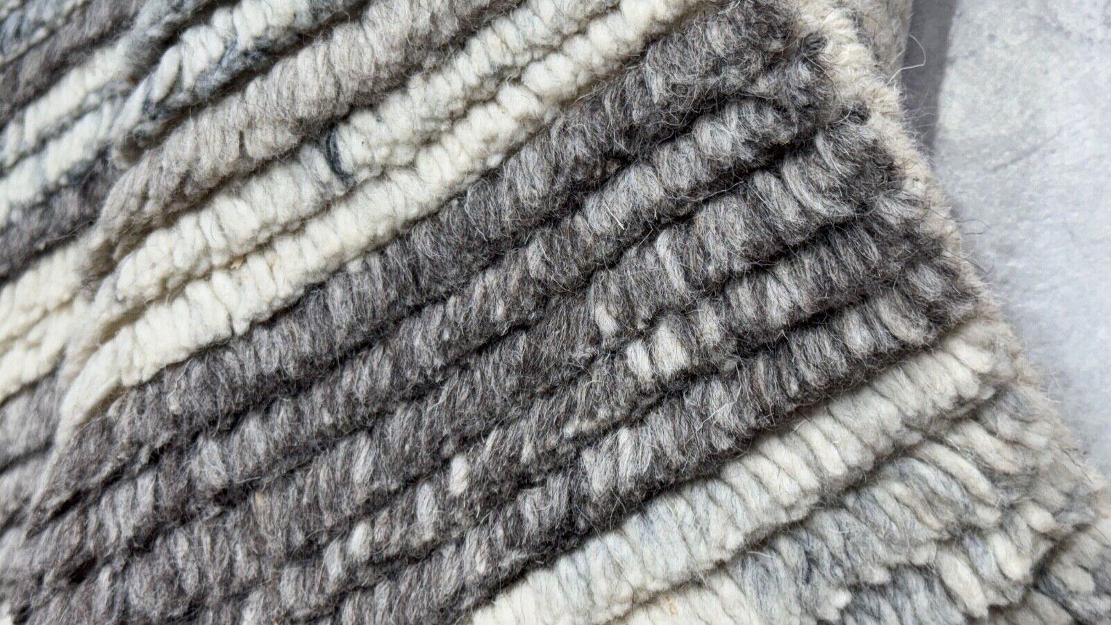 Handgeknüpfter Teppich 60x90 100% Wolle Grau, Béžová, Weiß Moderní DTK-255