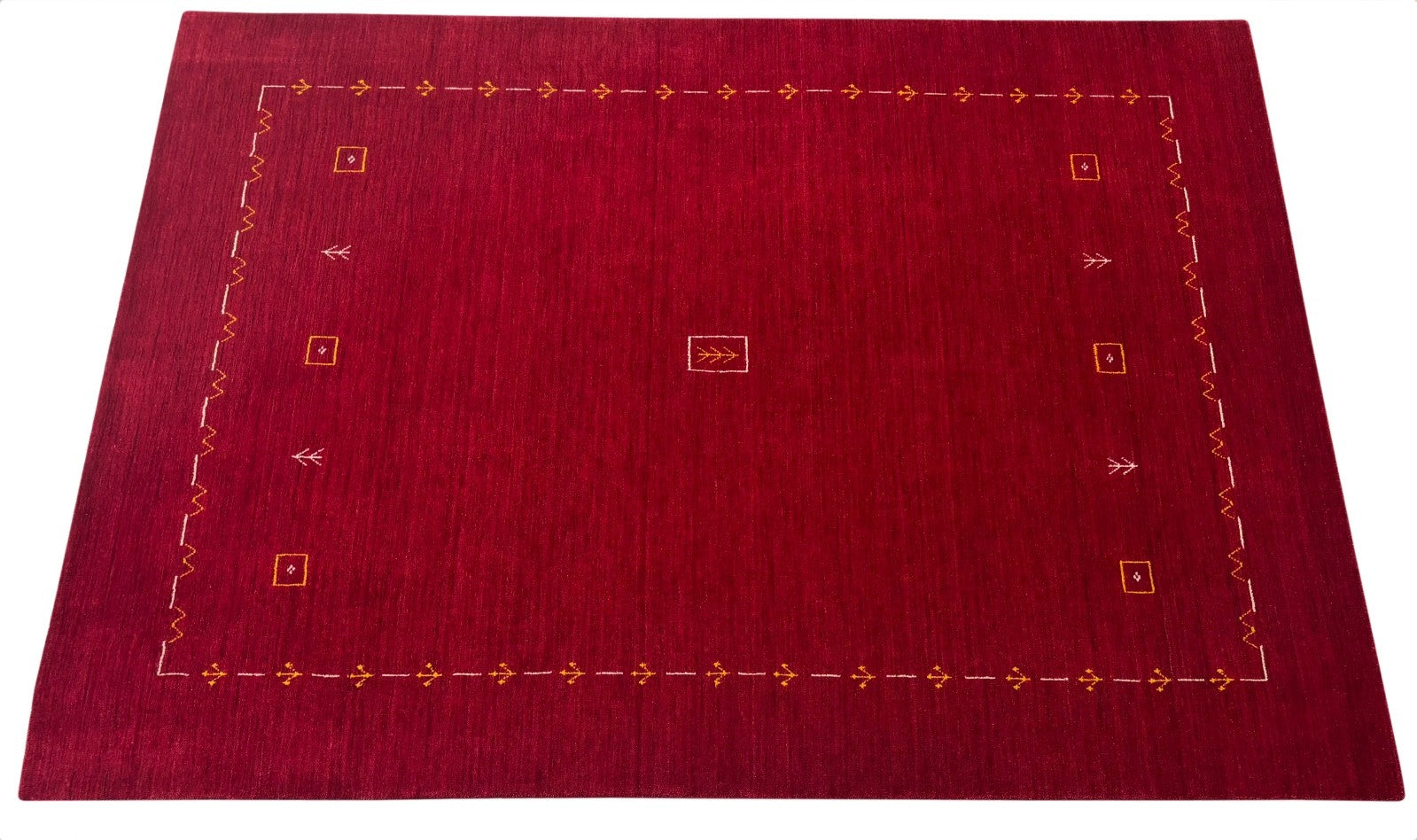Rot Teppich 100% Wolle Handgefertigt 170X240 cm Handgewebt Gabbeh Orient G543T8