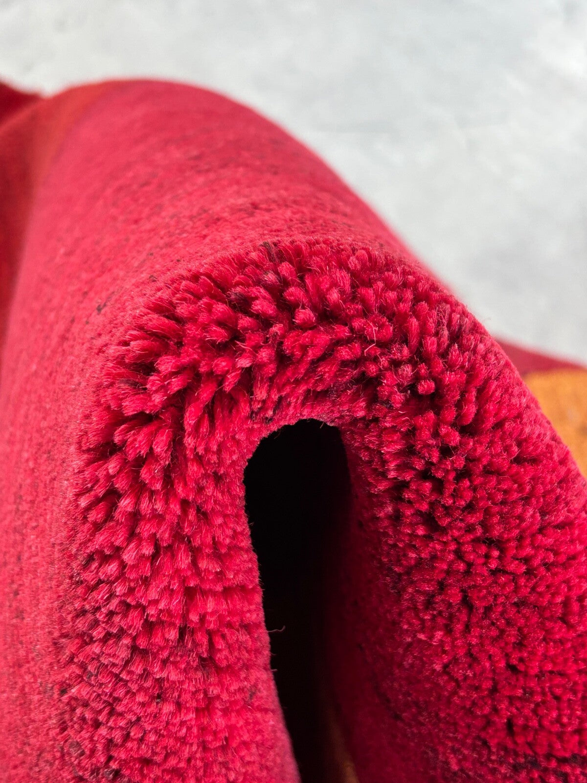 Indonepal Wollteppich 170x240cm  Handgeknüpft  Naturfarbe Rot Gelb ST09