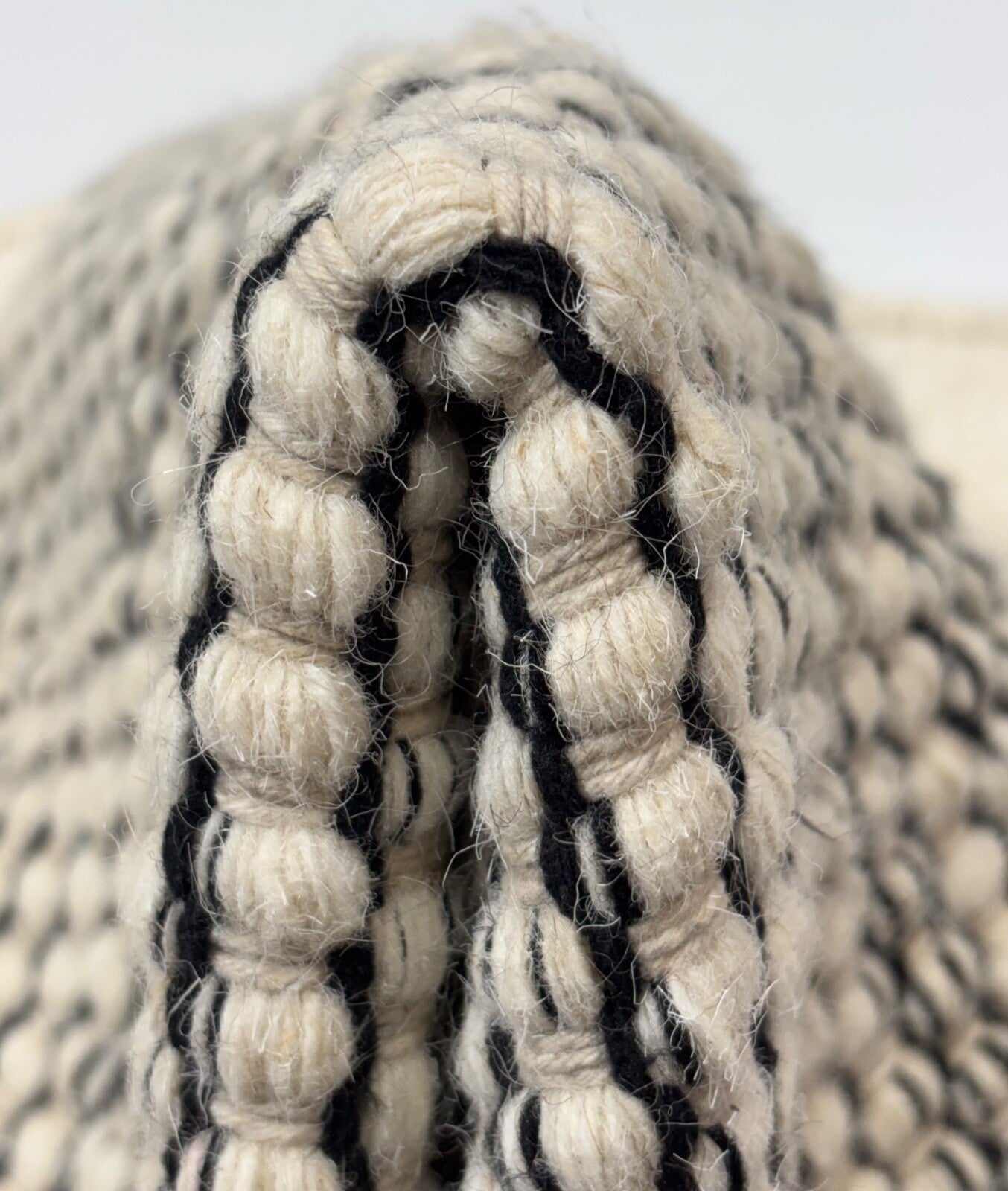 Kilim Dhurry Teppich 60x90cm Handgefertigt 100% Wolle Naturbeige Dunkelgrau D102