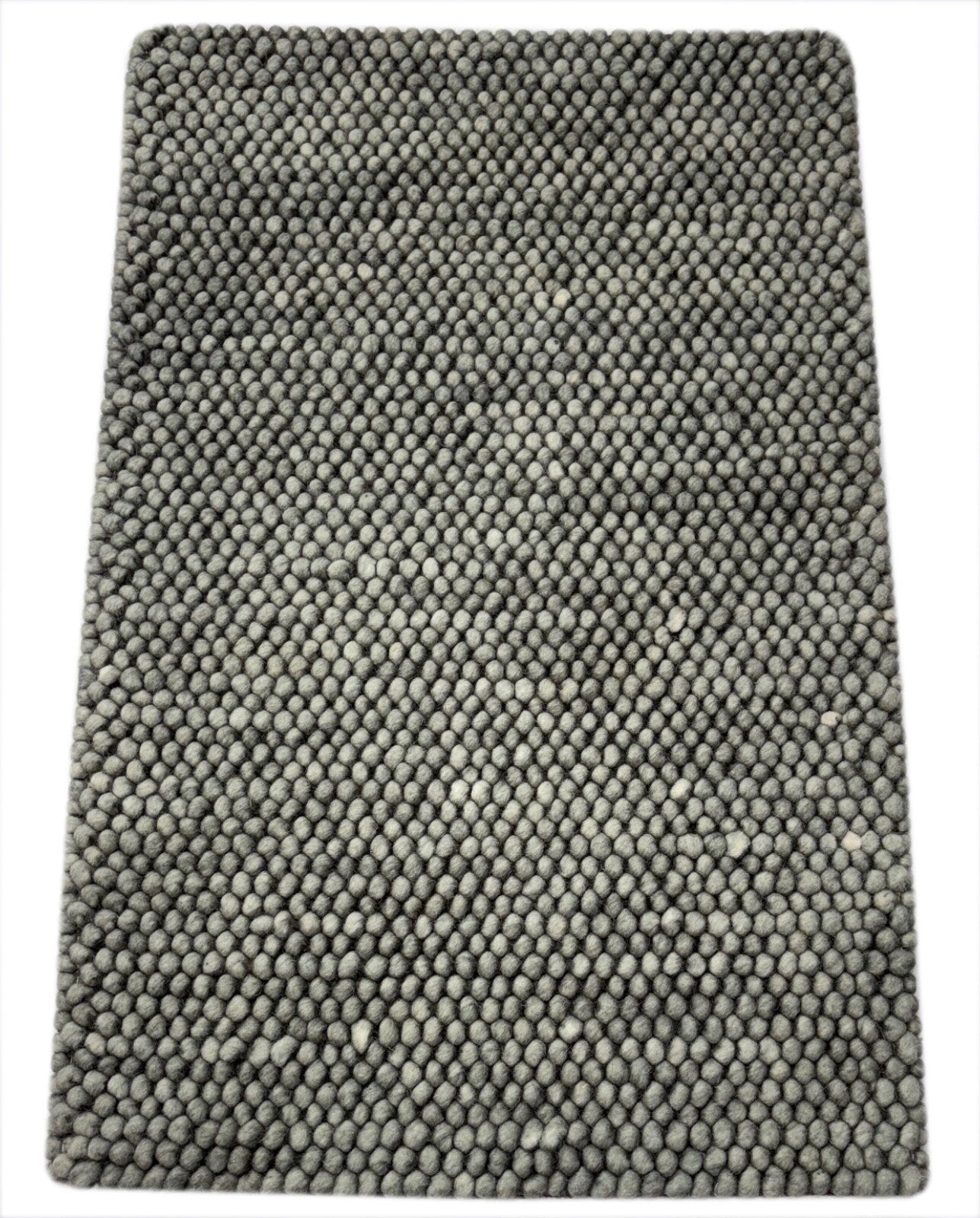 Handgefertigter Kilim Dhurry Teppich 60x90 Grau 100% Wolle Flachgewebe R95