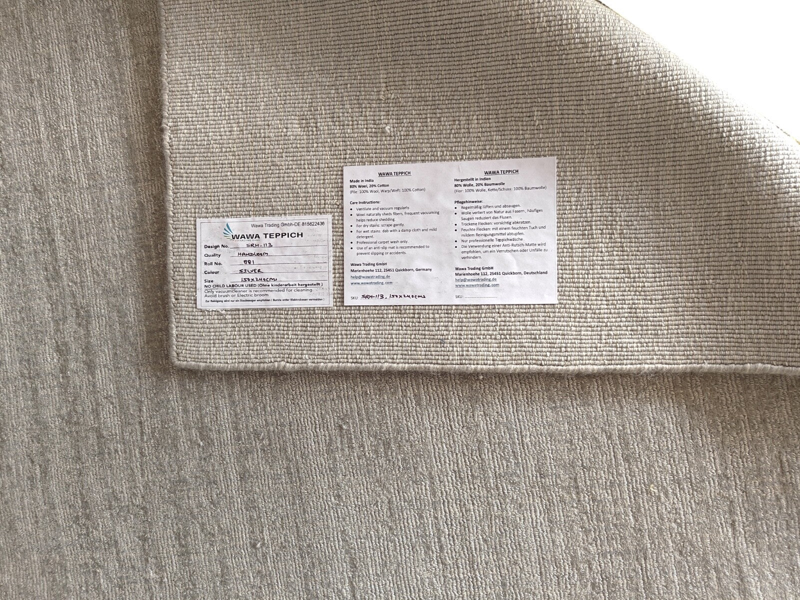 Kézzel szőtt szőnyeg 150x240 szürke fényes hatású viszkóz lapos nappali SH113