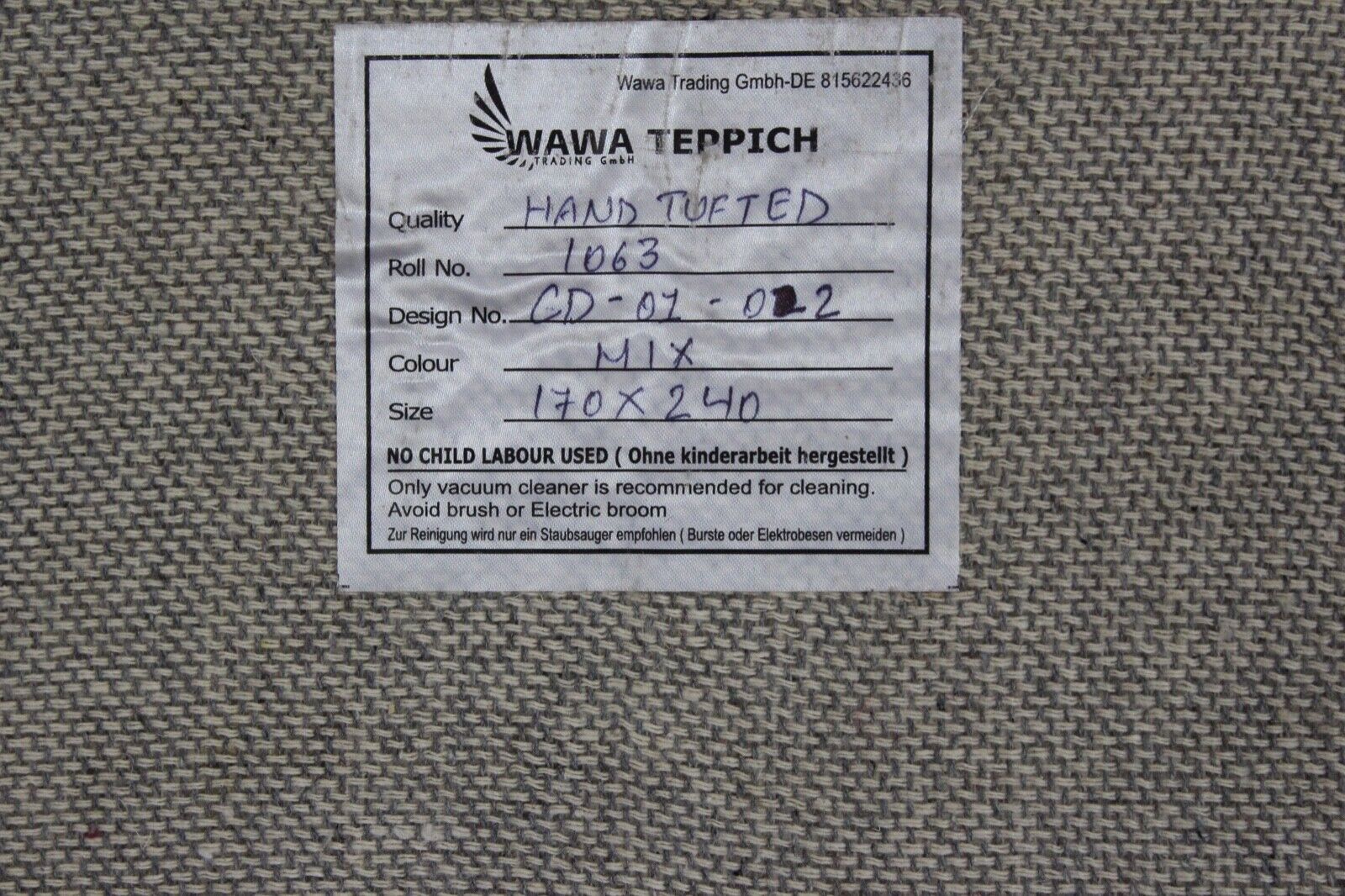 Bunt Wohnzimmer Teppich 100% Wolle Beige Orientteppich Handgewebt Getuftet CD1