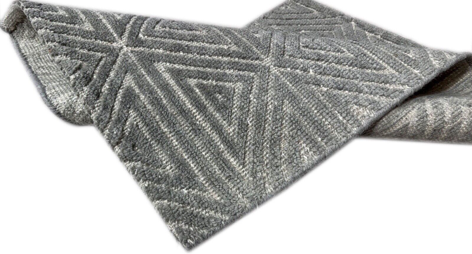 Handgeknüpft Design Teppich 60x90 aus Wolle Modern Grün , Beige DKD-703