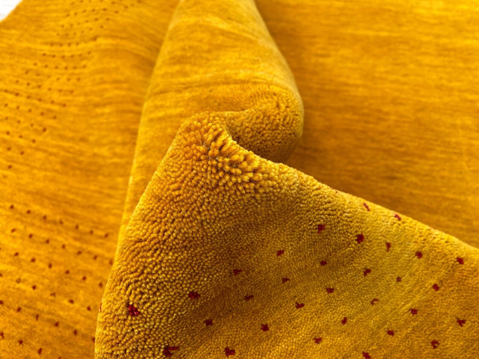 Gold Gabbeh Teppich 100% Wolle Orientteppich Handgewebt  Loom Brücke G625T5